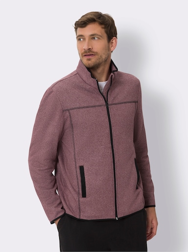 Strickfleece-Jacke - dunkelrot-meliert