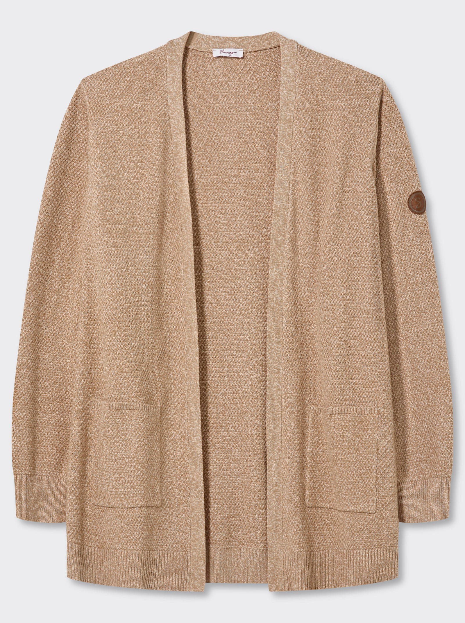 sheego Strickjacke in softer Strukturqualität - camel-meliert