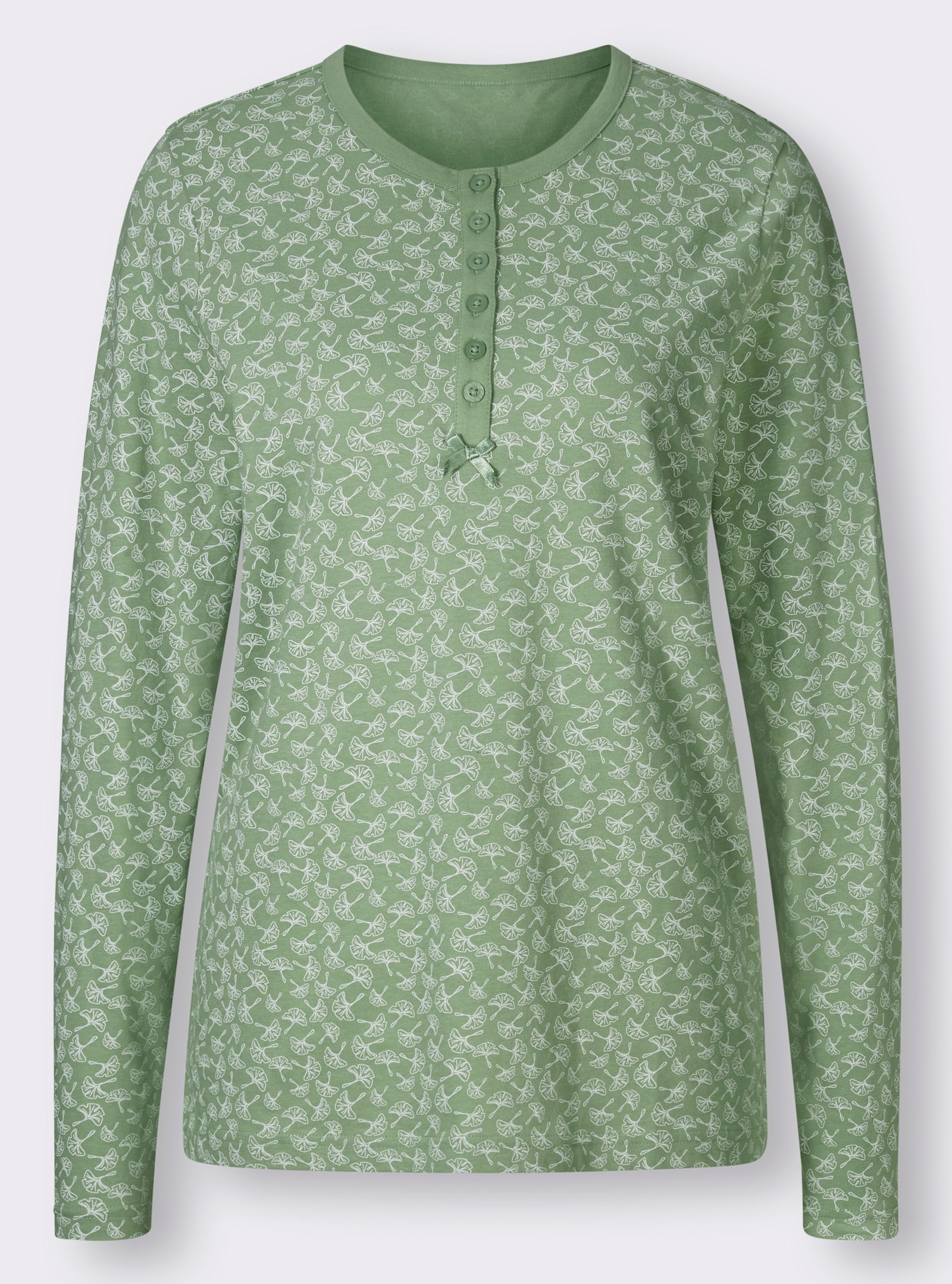 wäschepur Schlafanzug mit Blätterprint - eucalyptus-ecru-bedruckt