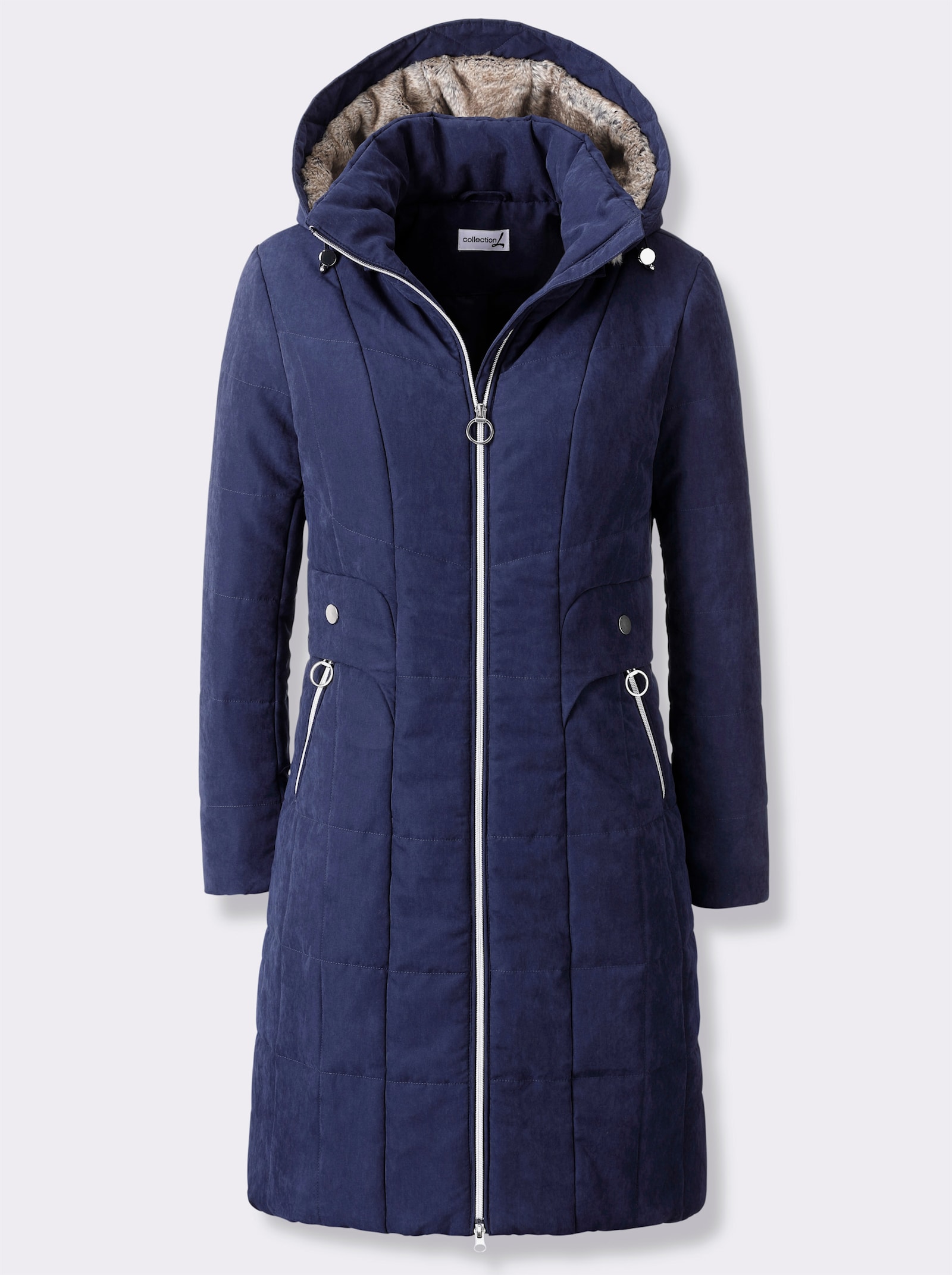 Steppmantel mit 2-Wege-Reißverschluss - marine