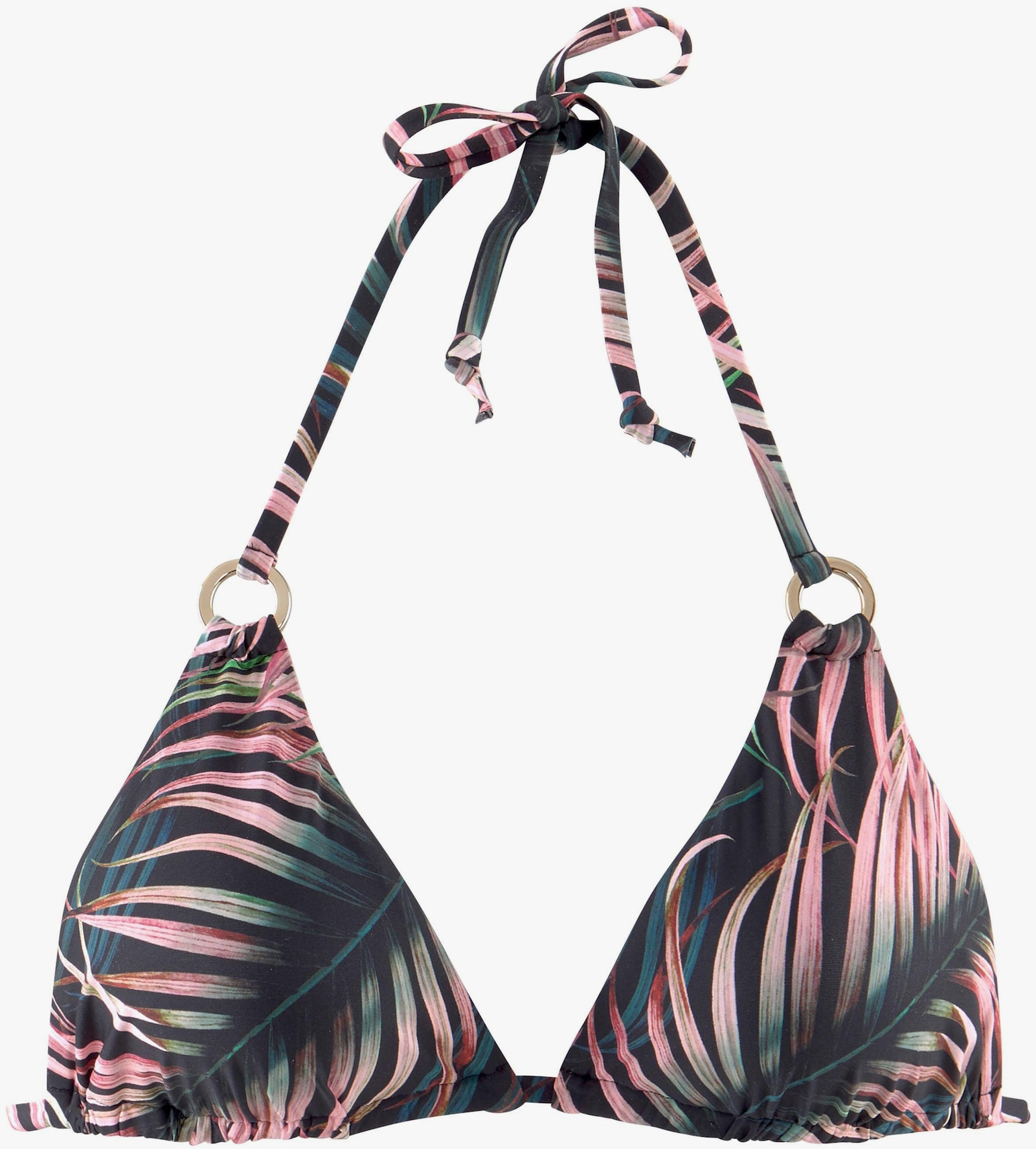 LASCANA Triangel-Bikini-Top - schwarz-bedruckt