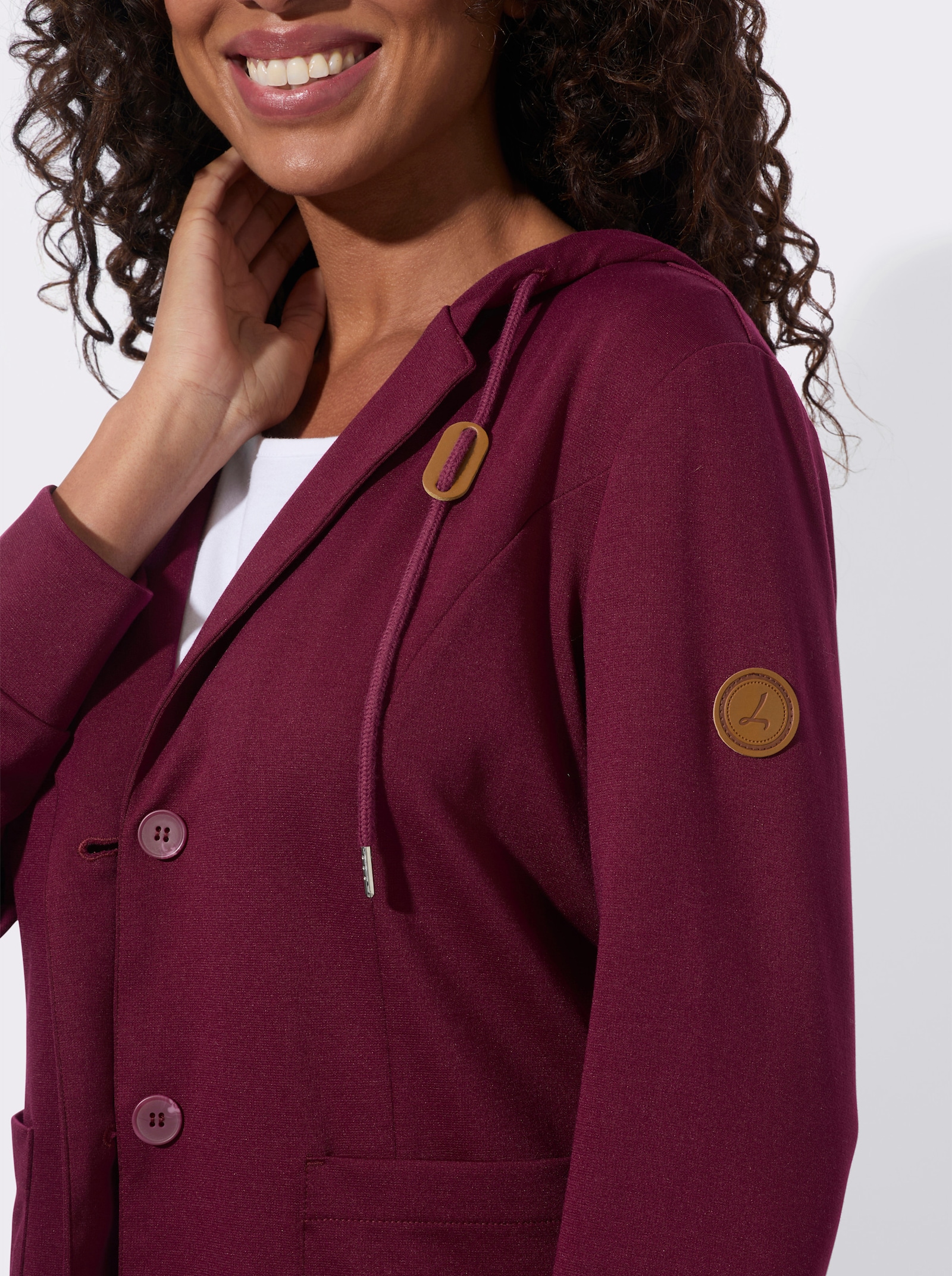 Shirtjacke mit Reverskragen - bordeaux