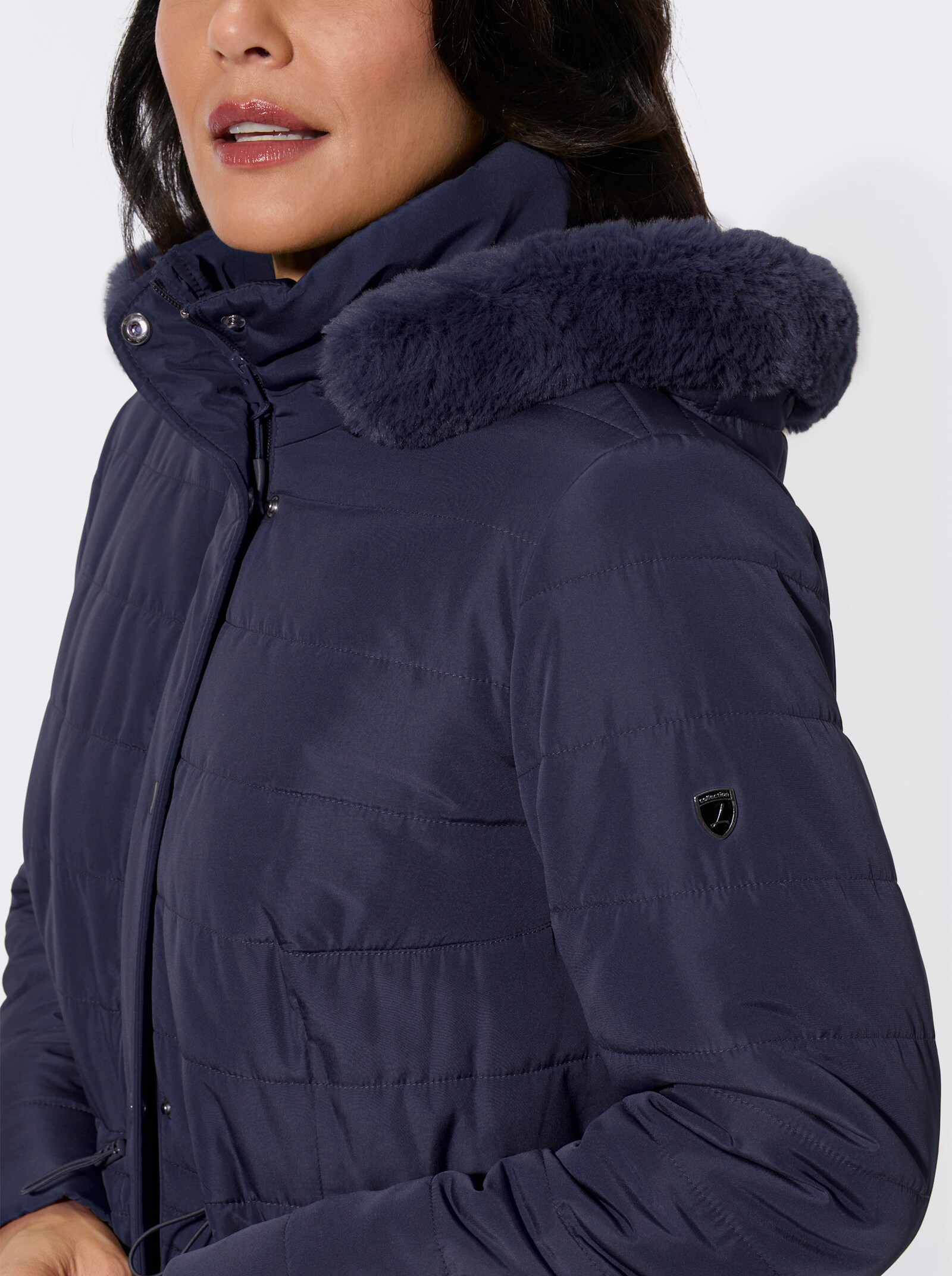 Steppjacke mit verdecktem Reißverschluss - marine