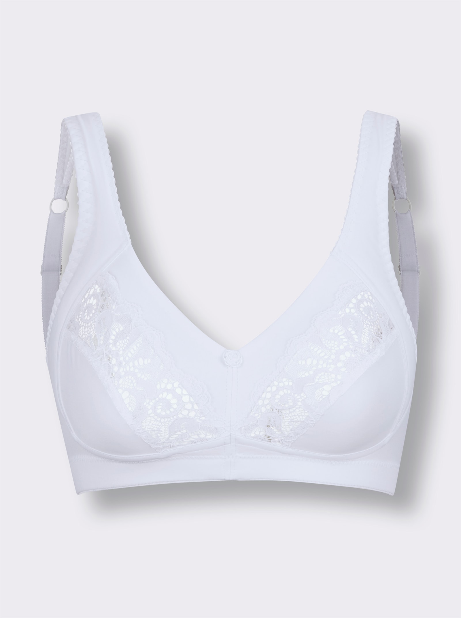 Swegmark BH ohne Bügel mit floraler Spitze - weiss