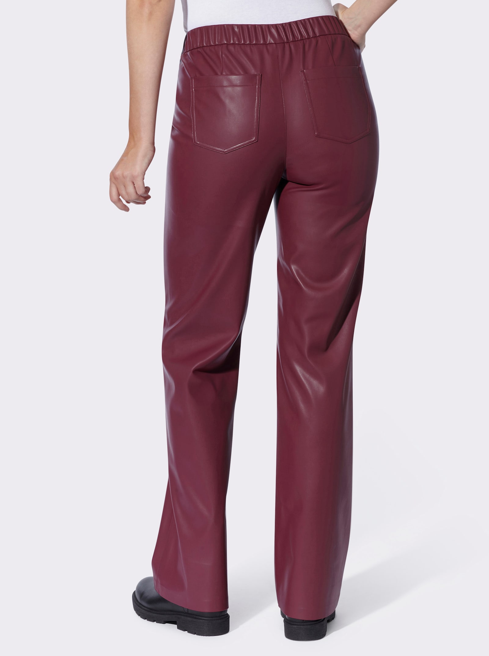 heine Lederimitathose mit Dehnbund - bordeaux
