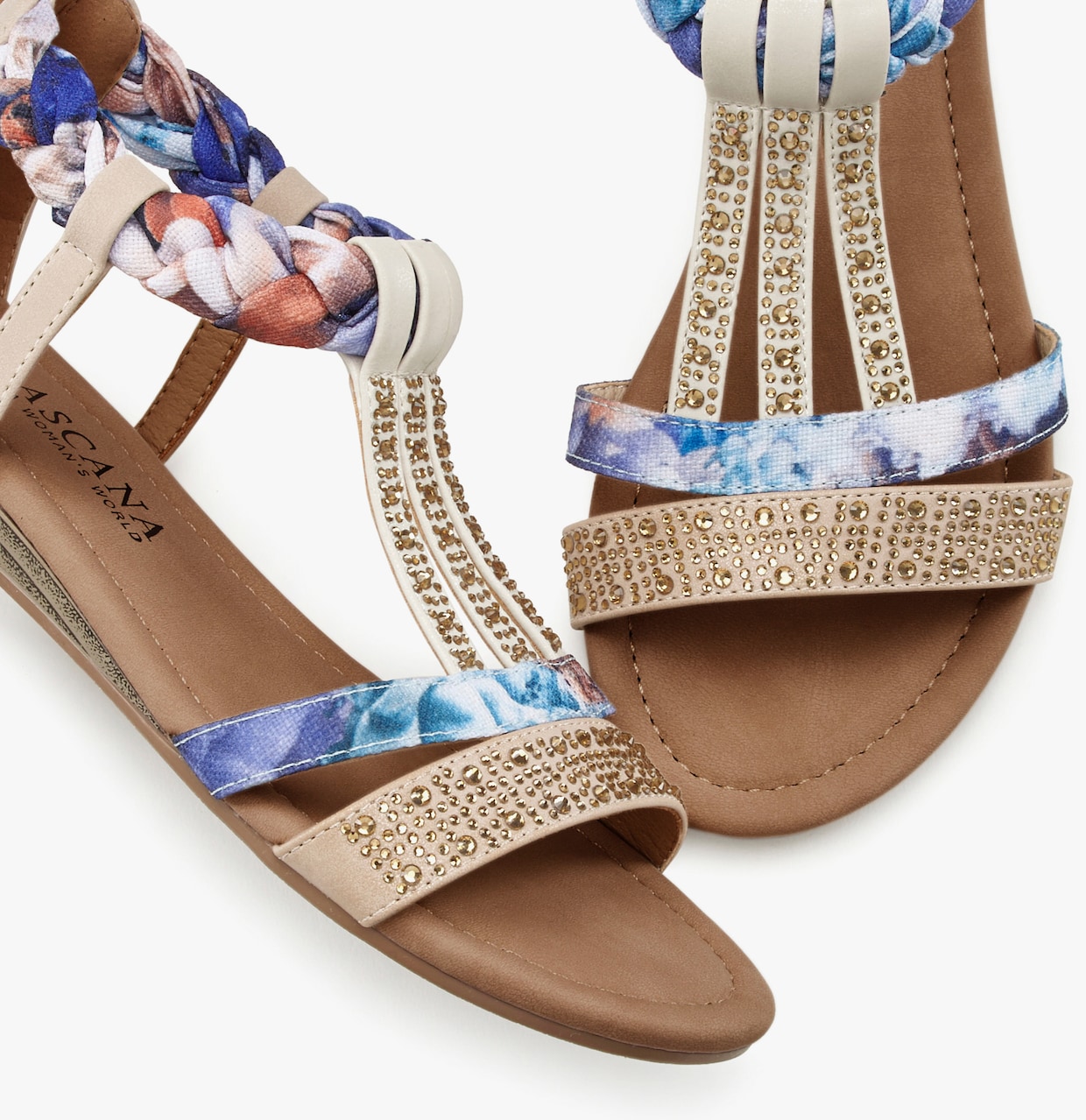 LASCANA Sandalen - beige/blauw