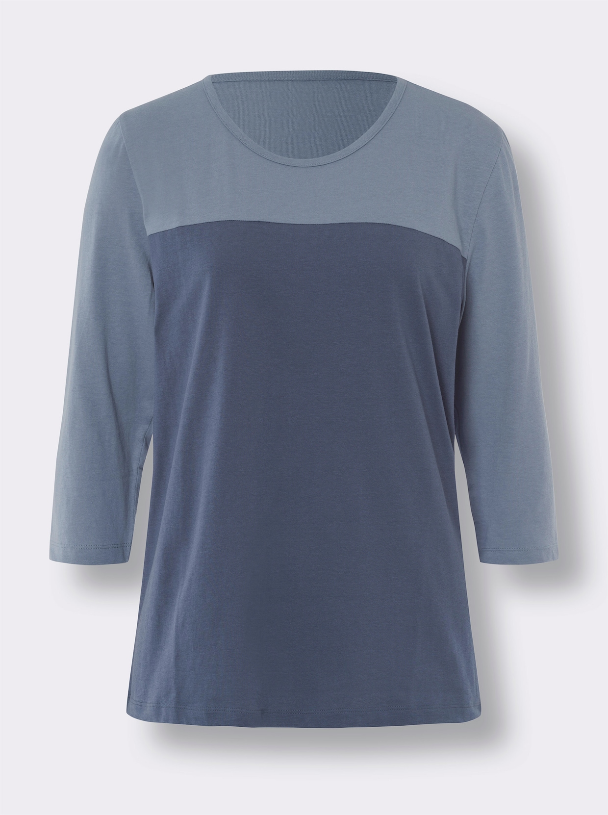 Shirt met 3/4-mouw - duifblauw/rookblauw