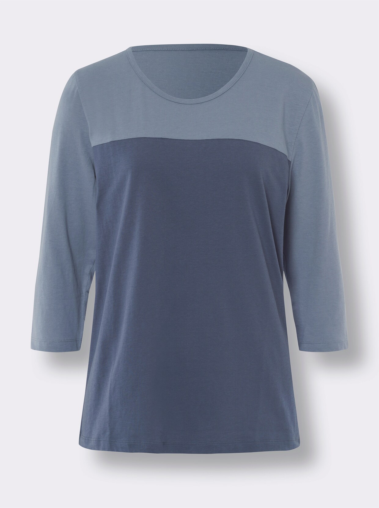 3/4-Arm-Shirt - taubenblau-rauchblau