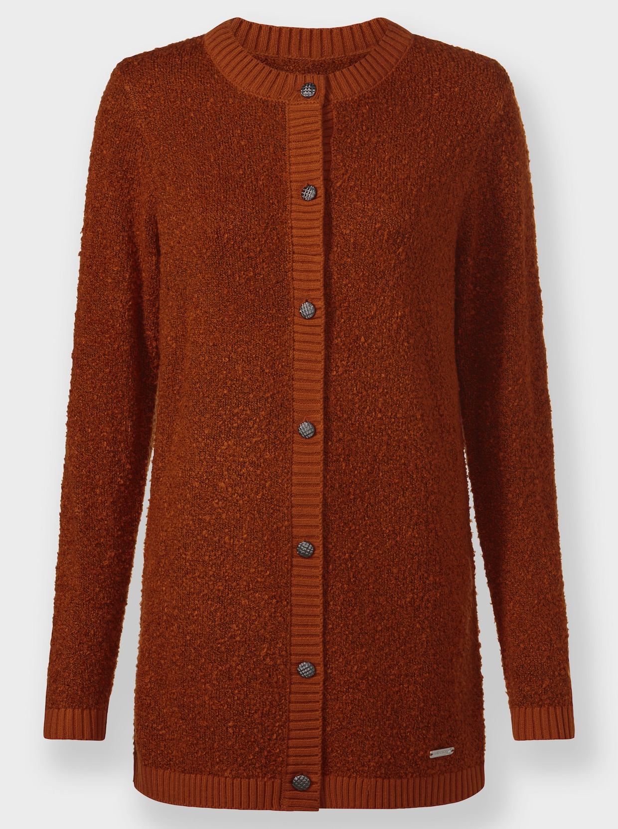 Strickjacke in Bouclé-Qualität - rostrot