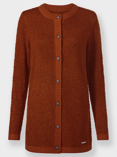 Strickjacke in Bouclé-Qualität - rostrot