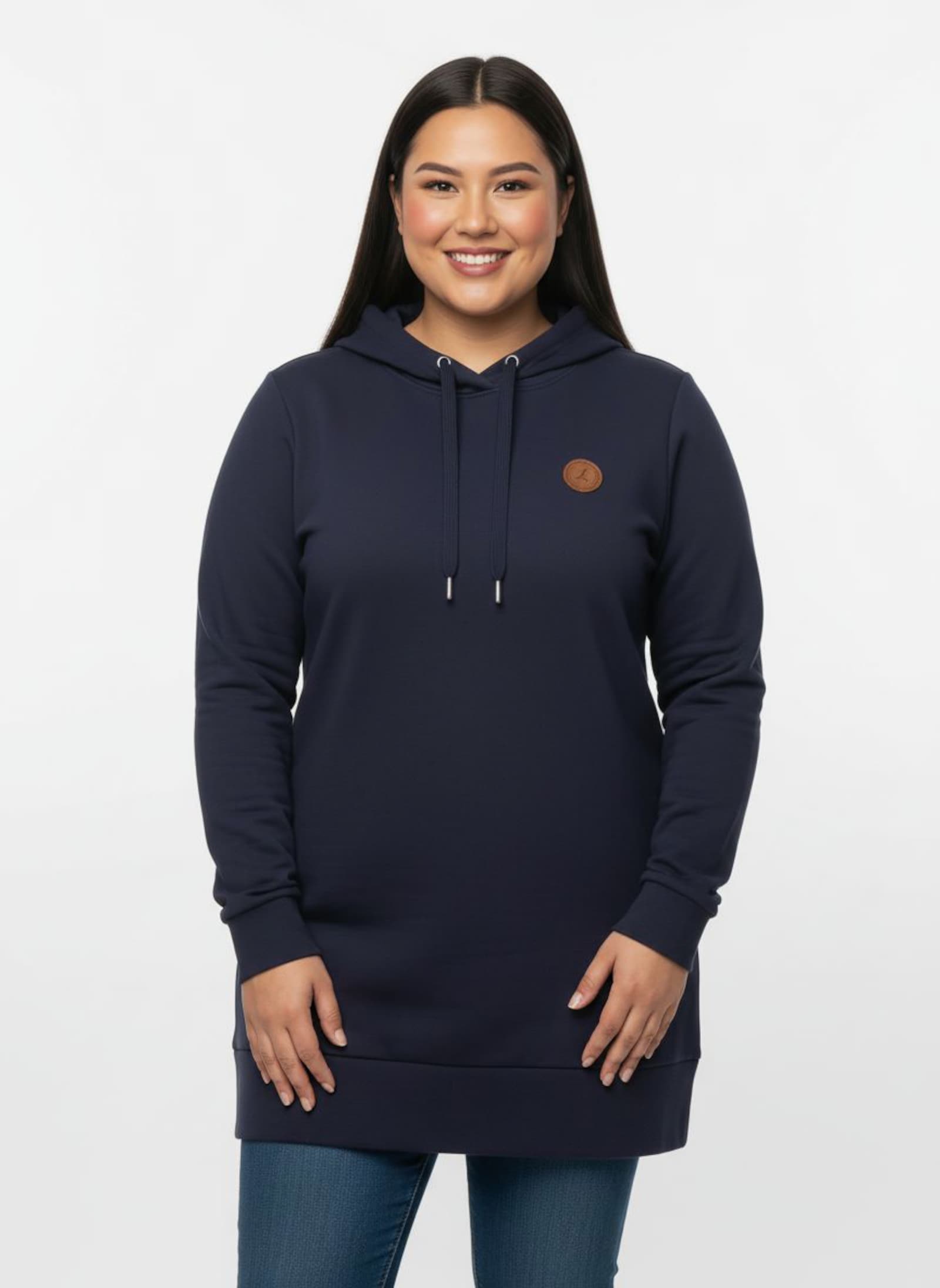 Longsweatshirt mit Kapuze - marine