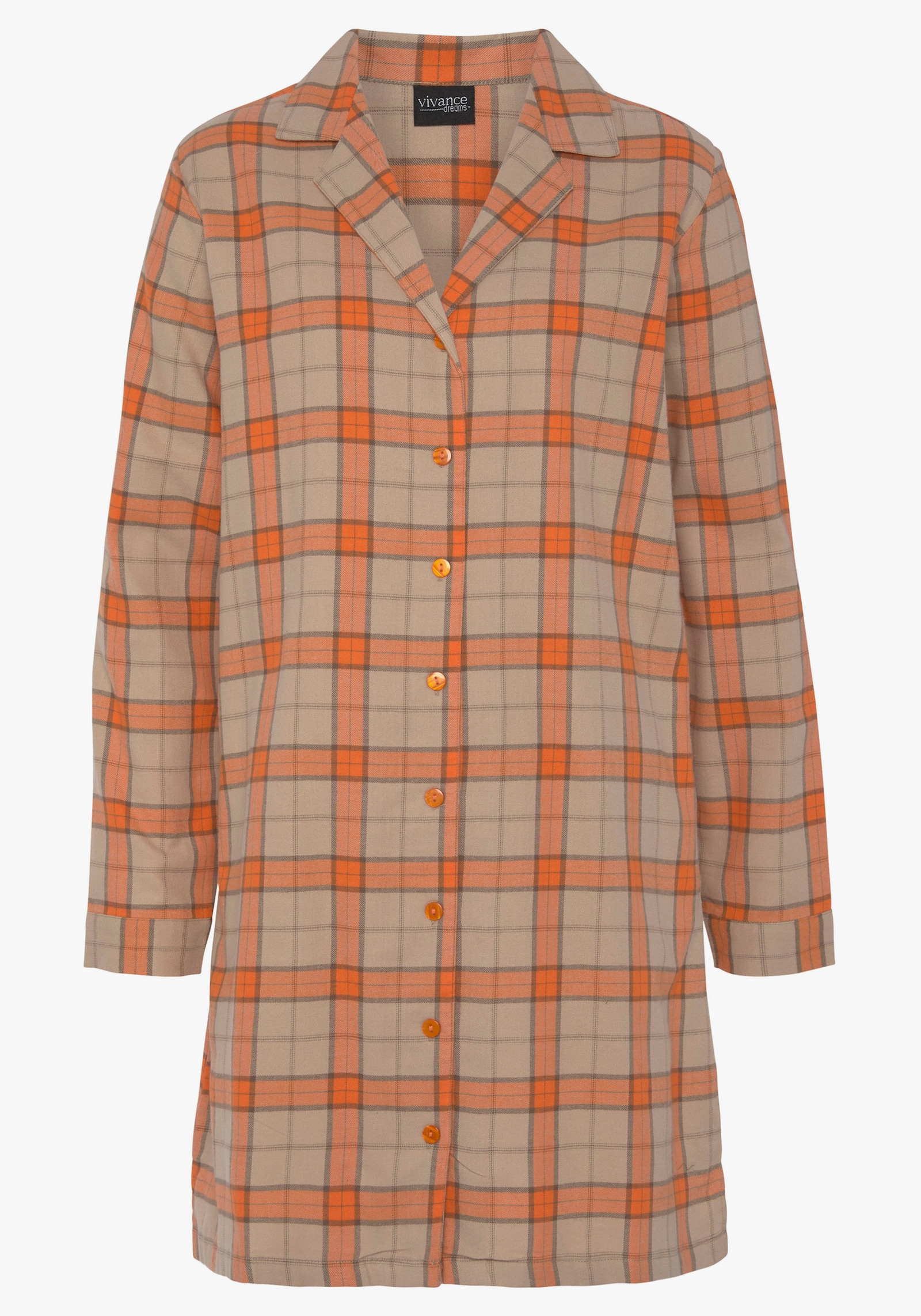 Vivance Dreams Chemise de nuit - orange-sable à carreaux