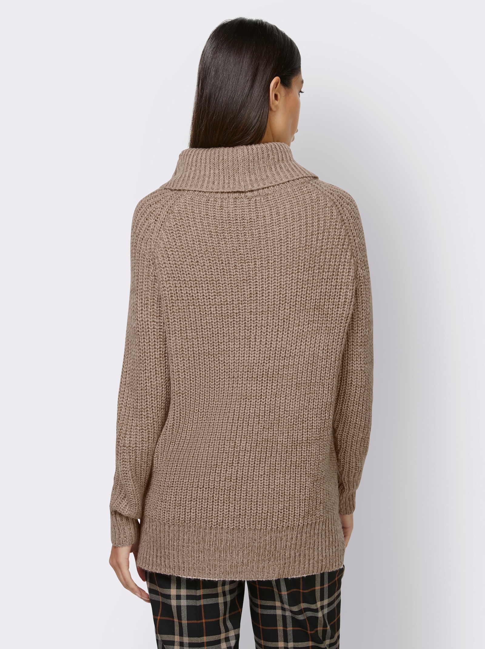 heine Rollkragenpullover mit aufwendigem Strickmuster - beige-champagner-meliert
