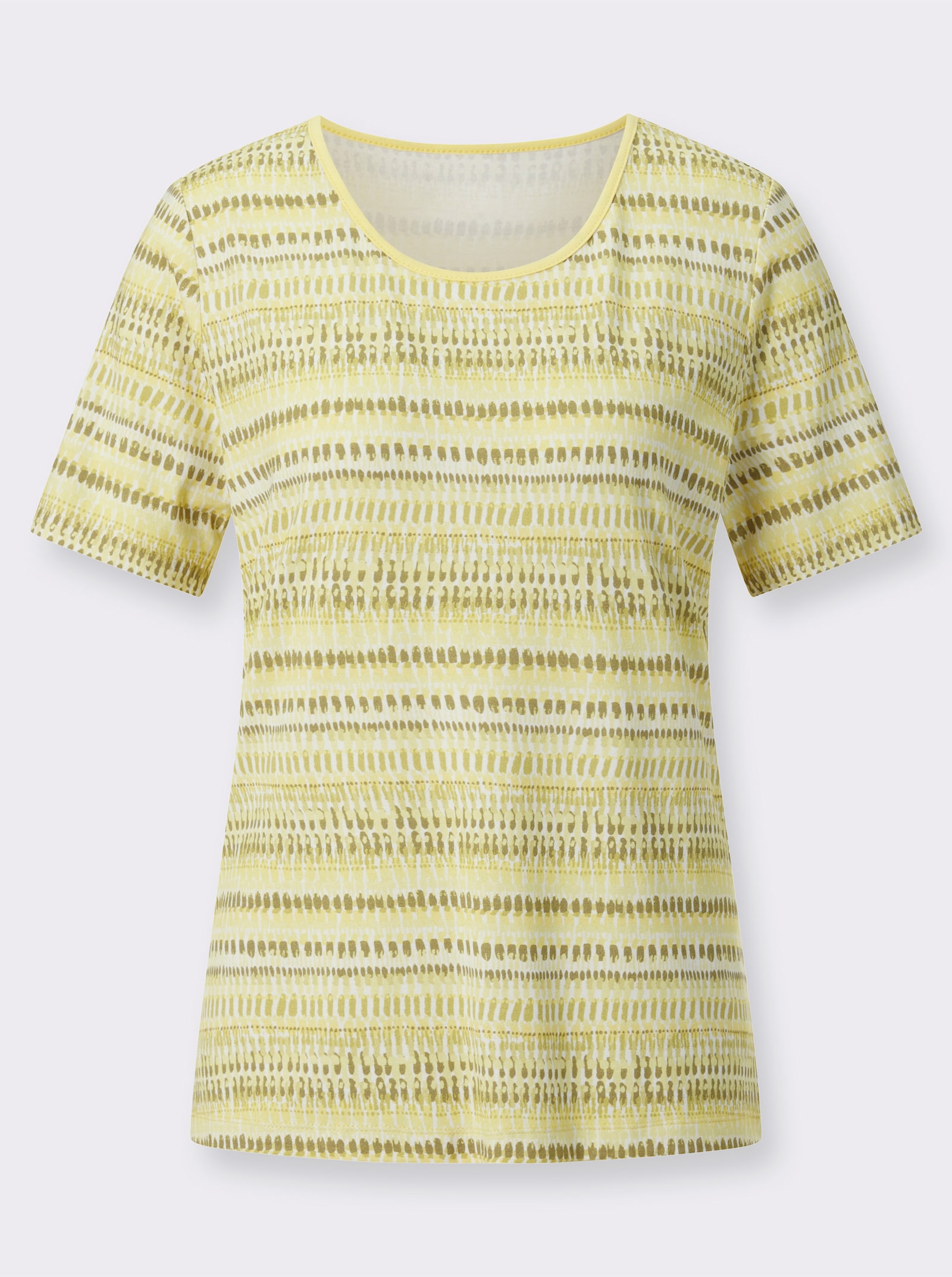 Tričko, potlač, viskóza - Citrónovo-svetlobéžová potlač