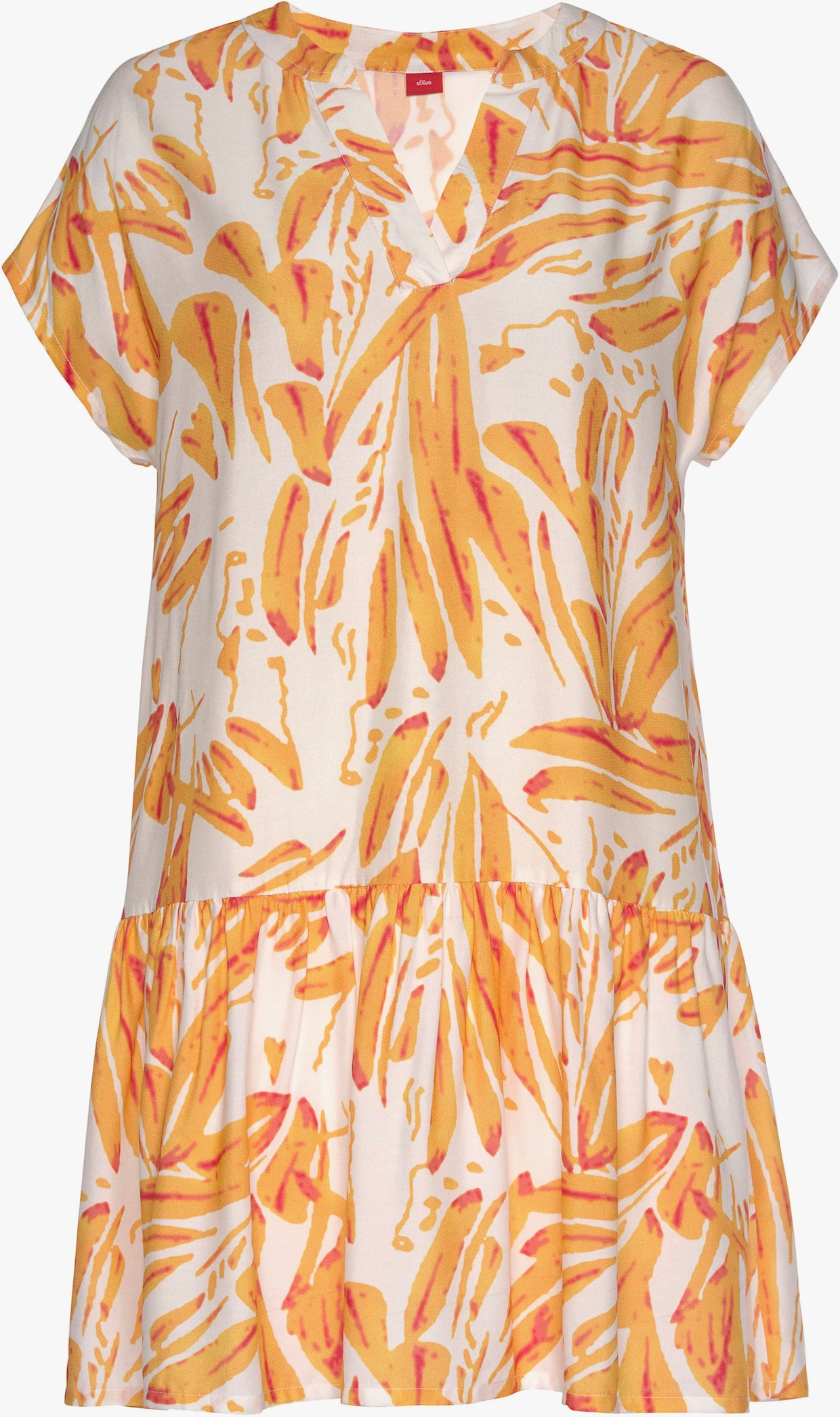 s.Oliver Robe chemisier - orange-crème imprimé