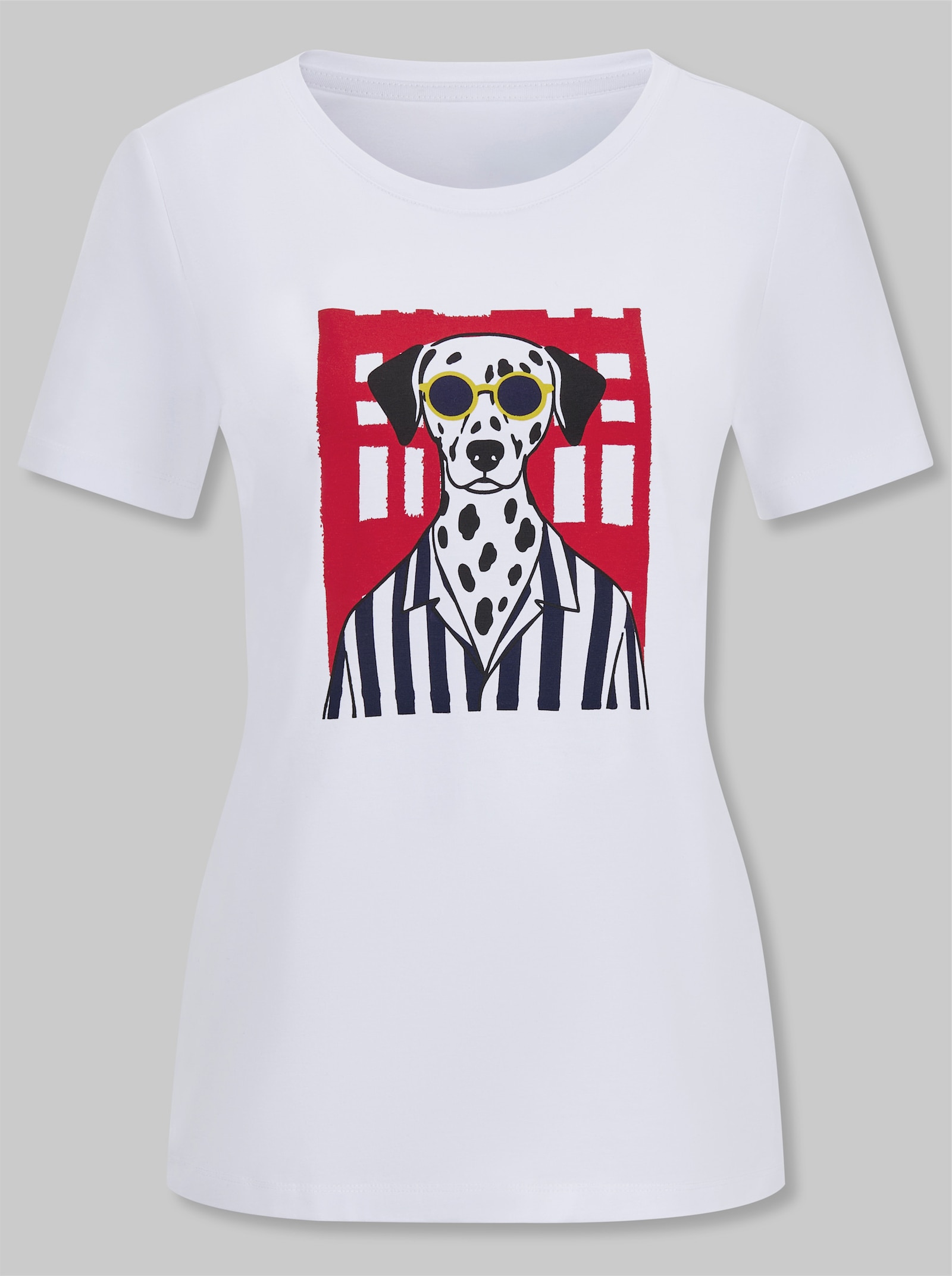 heine Kurzarmshirt mit Print - weiß