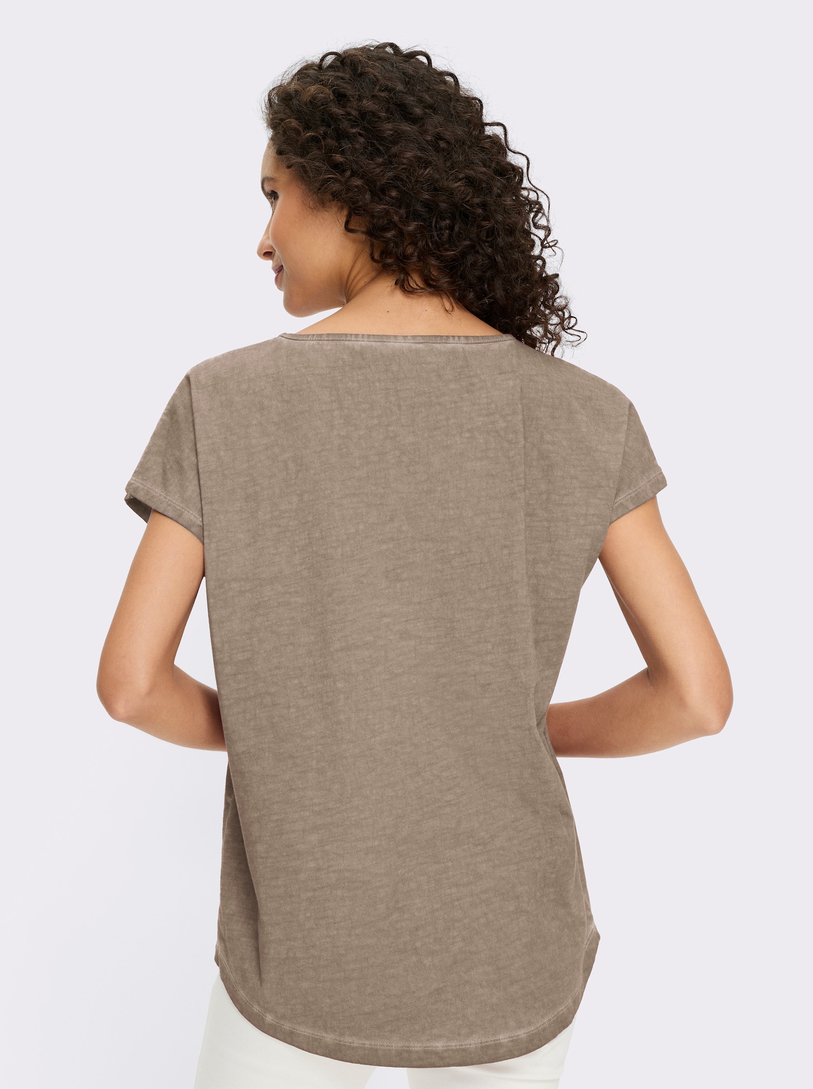 heine Print-Shirt mit Oil-dyed-Waschung - beige