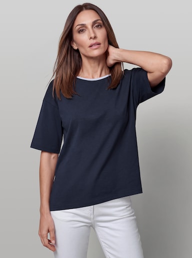 heine Kurzarmshirt mit asymmetrischem Saum - marine