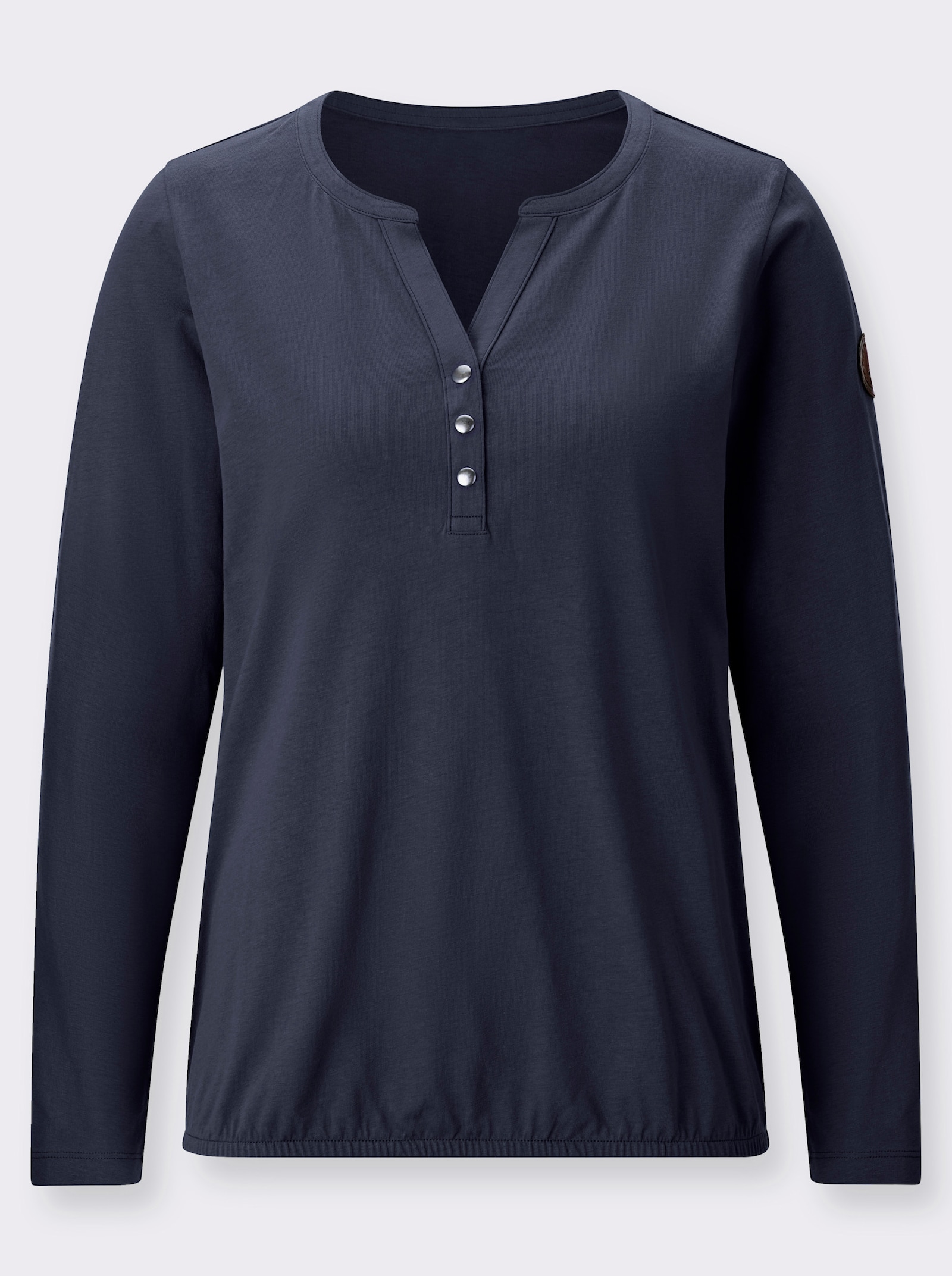 Langarmshirt mit elastischem Saum - marine