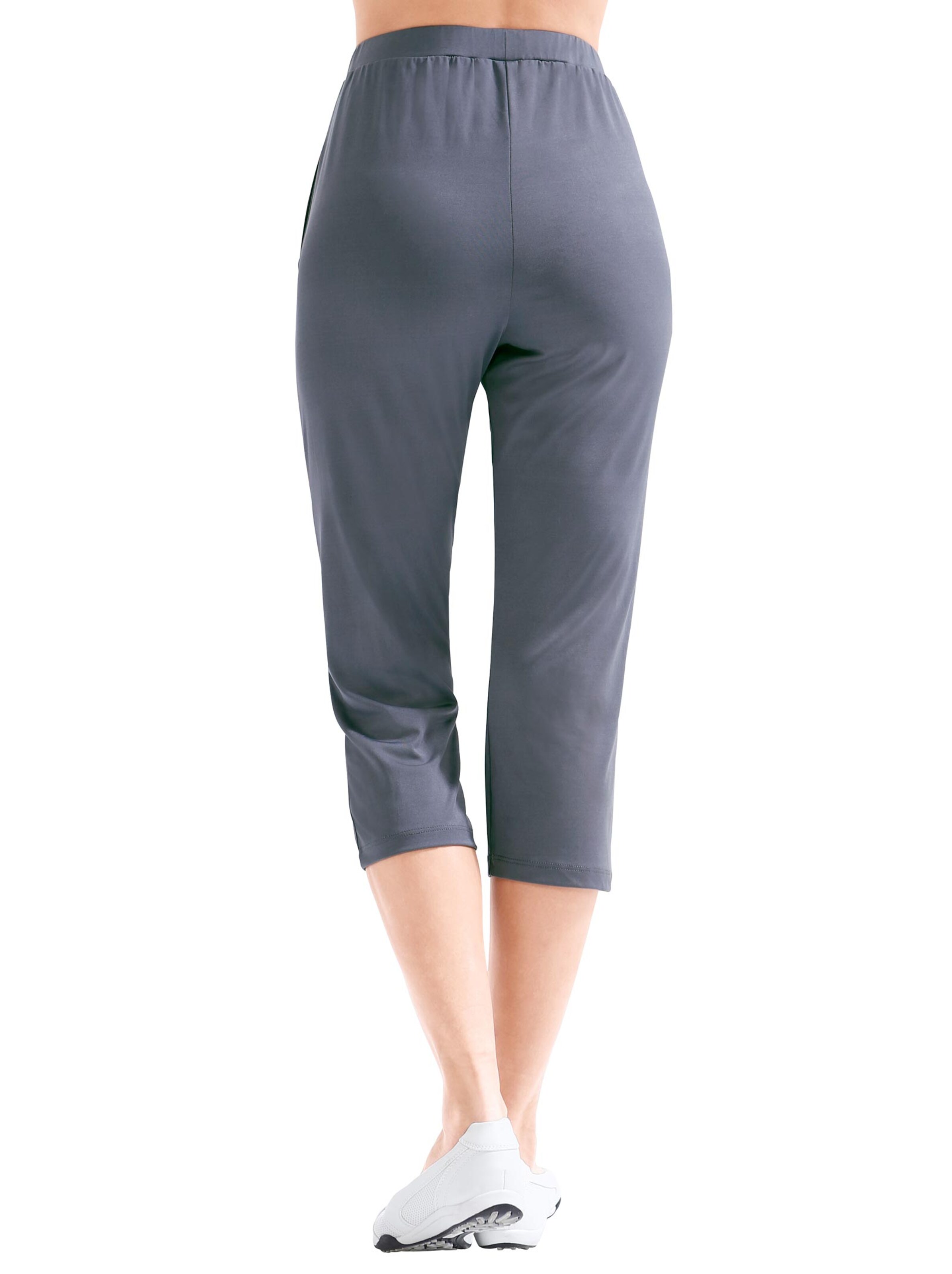 Capri-Freizeithose - grau-koralle