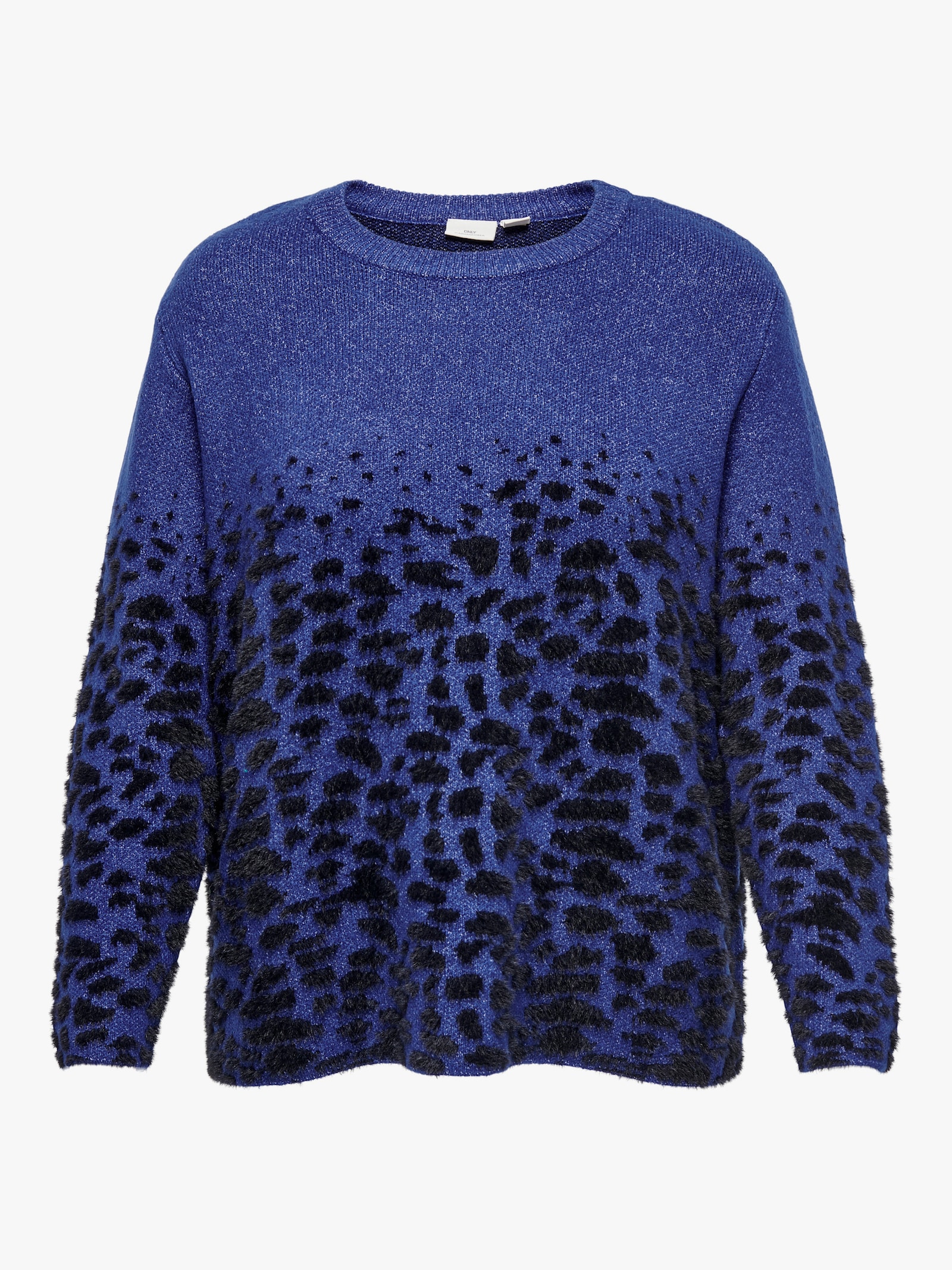 ONLY CARMAKOMA Rundhalspullover - sodalite blue pattern:black