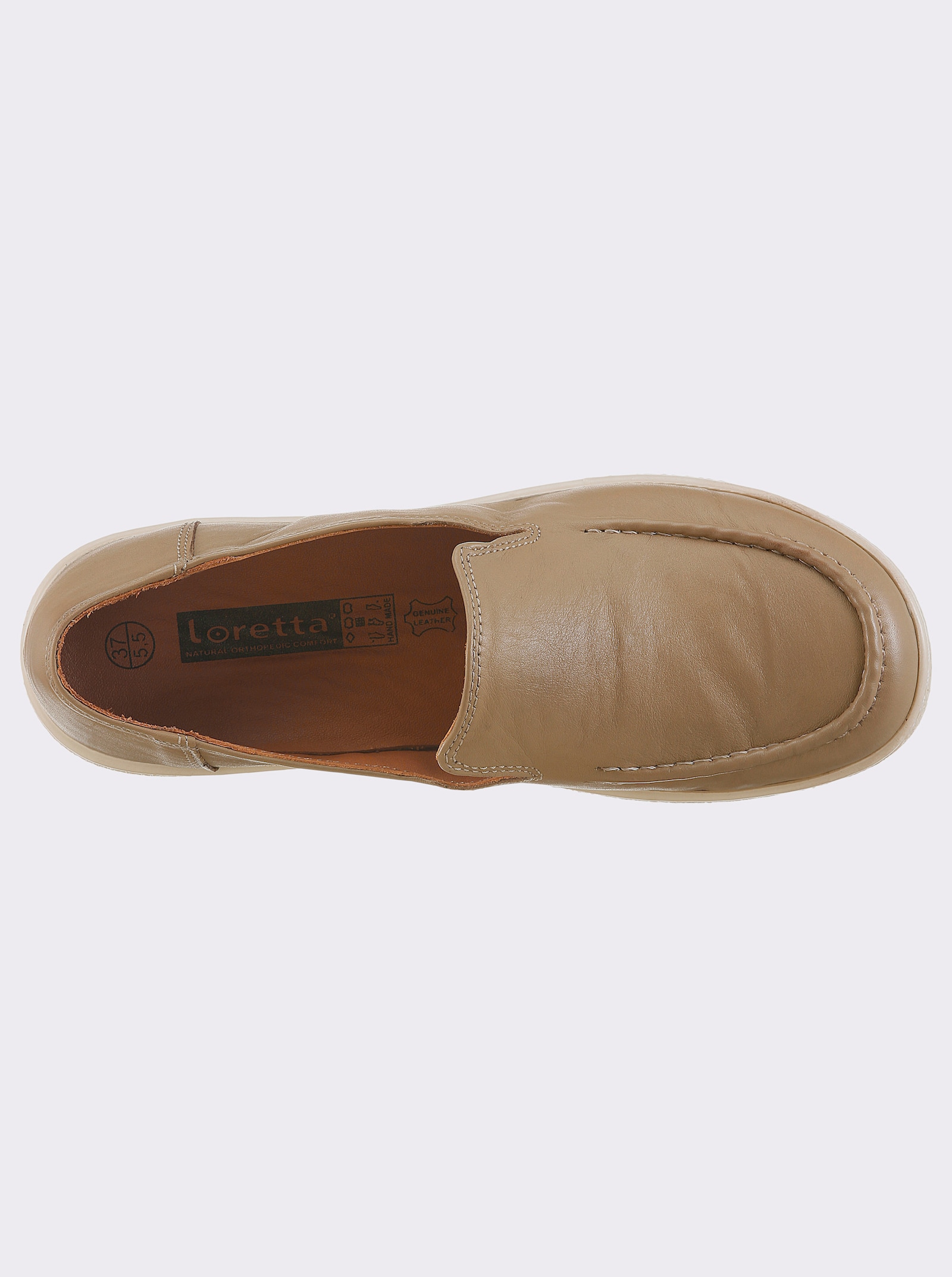 Loretta Slipper aus Leder, weich gepolstert - beige