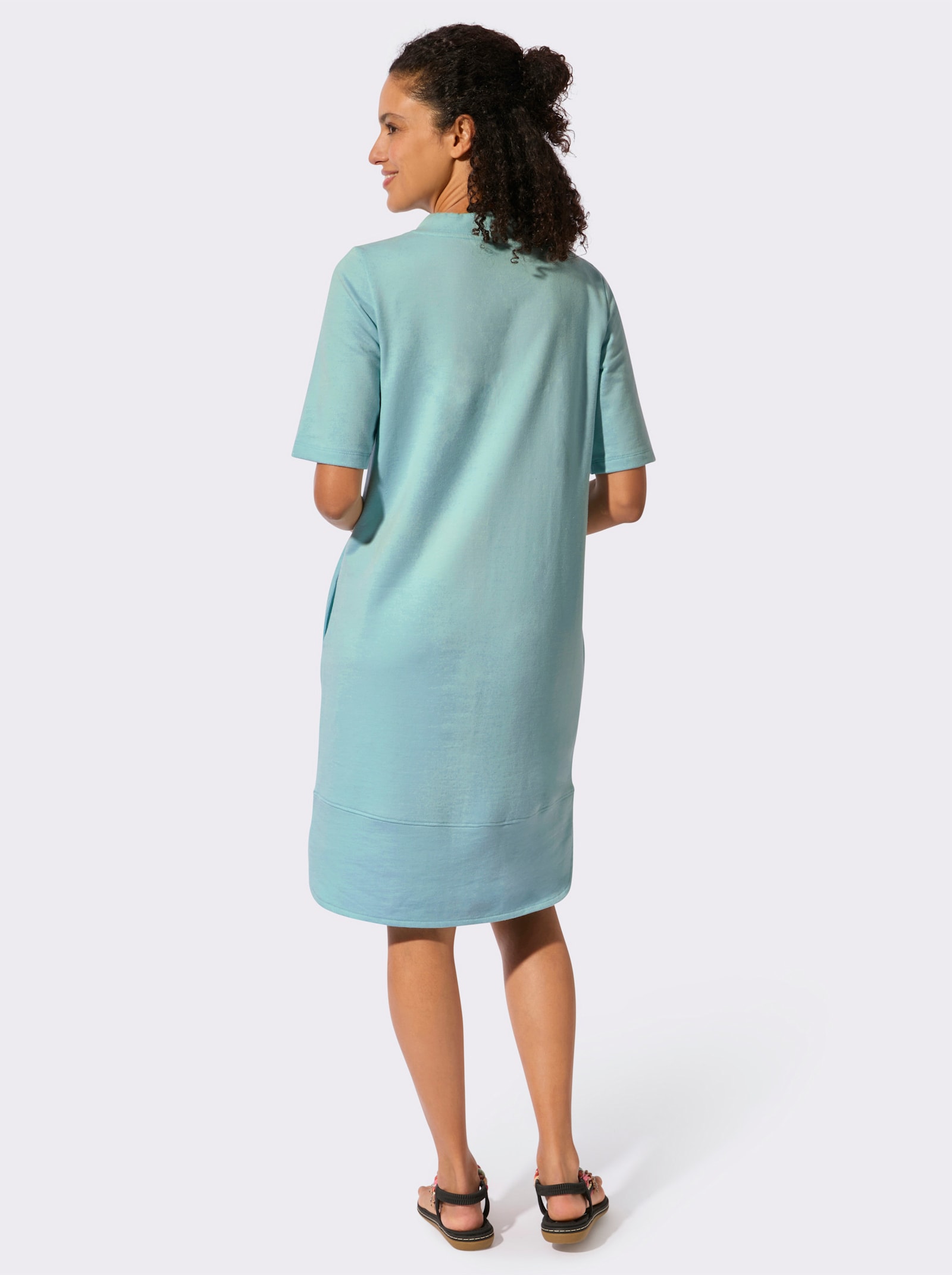 Sweatkleid mit seitlichen Taschen - mint