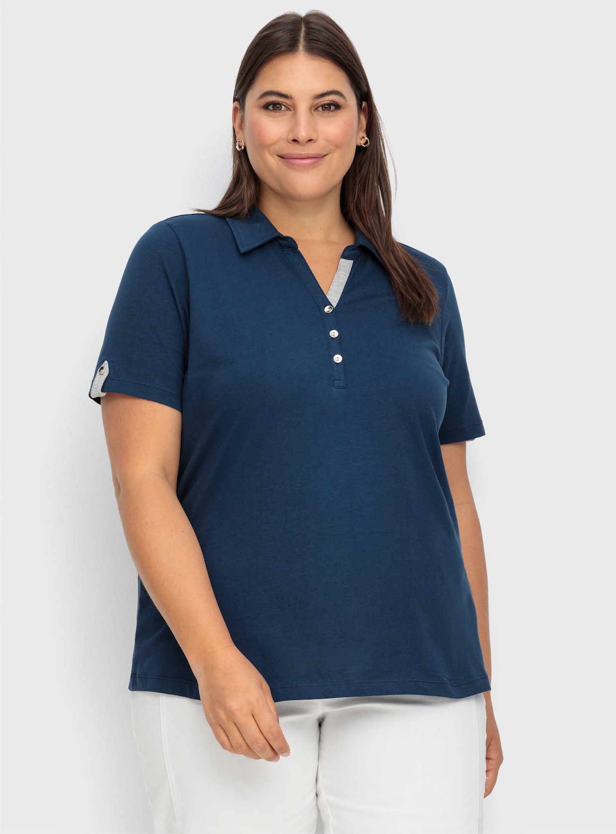 Poloshirt mit Kontrasten - dunkelblau