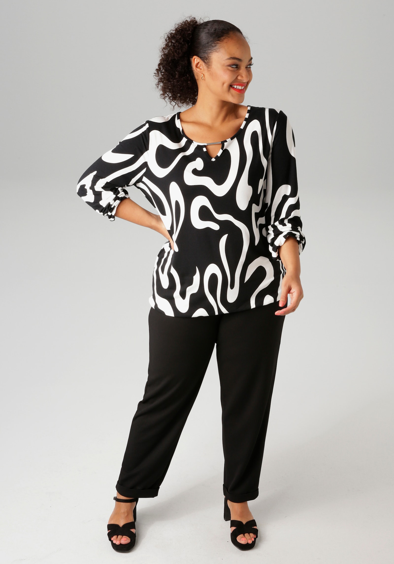 Aniston PLUS Schlupfhose - schwarz