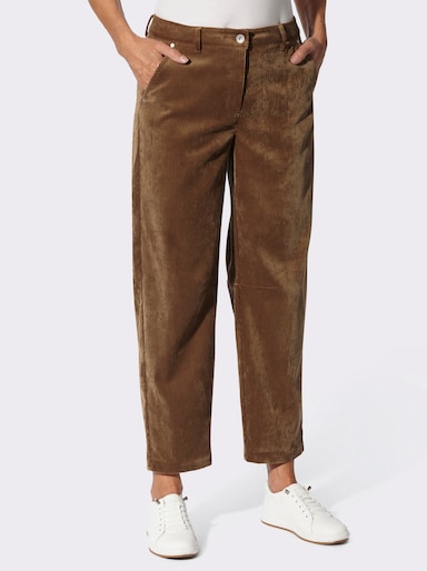 Cordhose mit fließendem Fall - braun