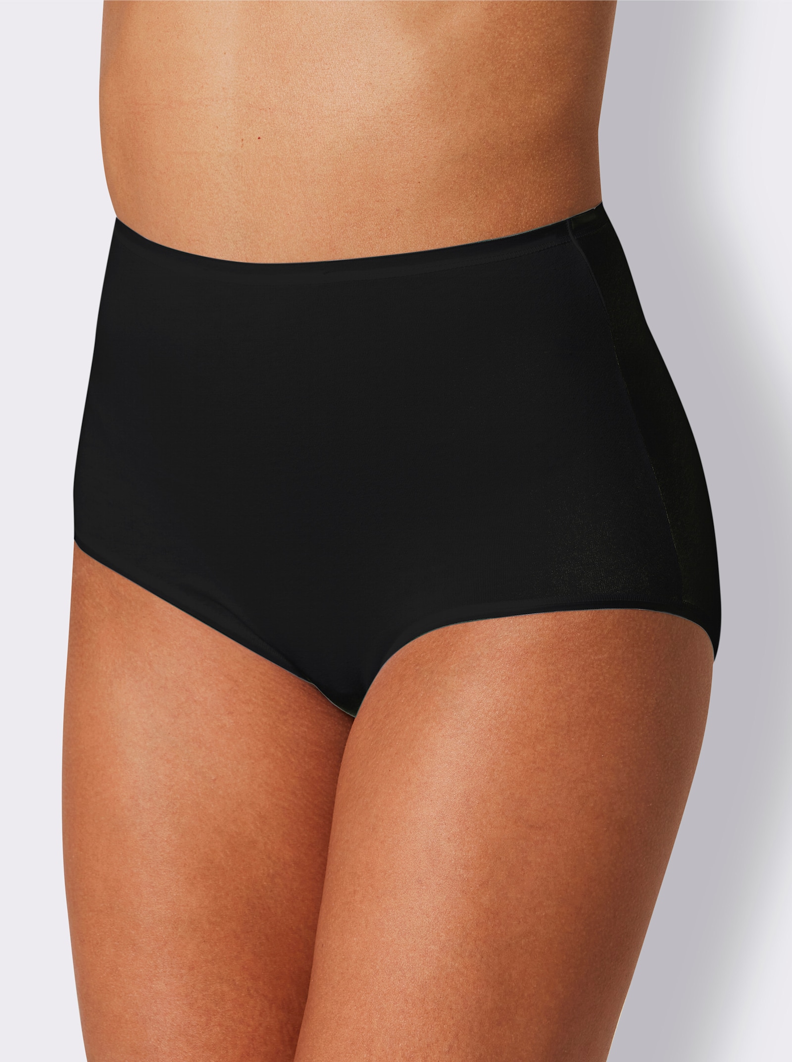 Schiesser Taillenslip mit flachen Bund- und Beinabschlüssen - schwarz