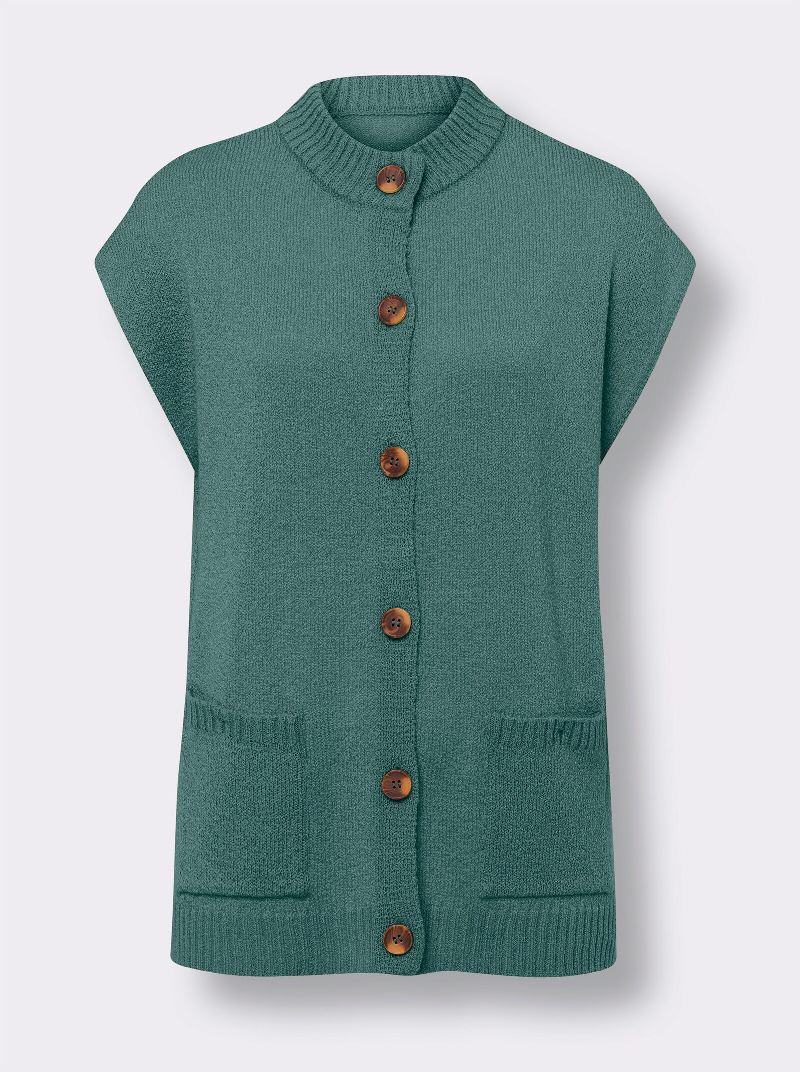 Pletená vesta z úpletu z buklé - nefritová
