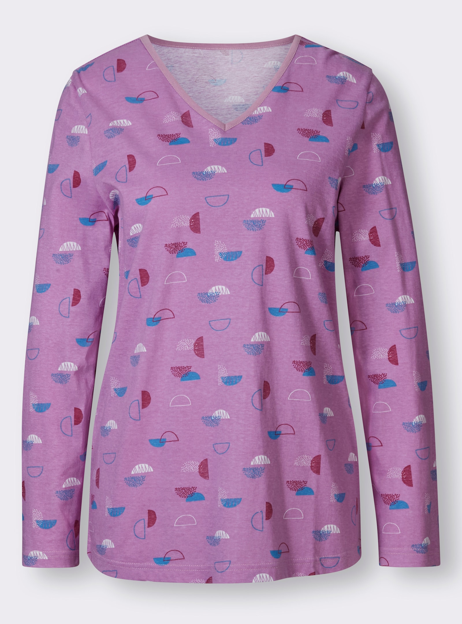 wäschepur Schlafanzug mit grafischem Print - orchidee-ecru-bedruckt