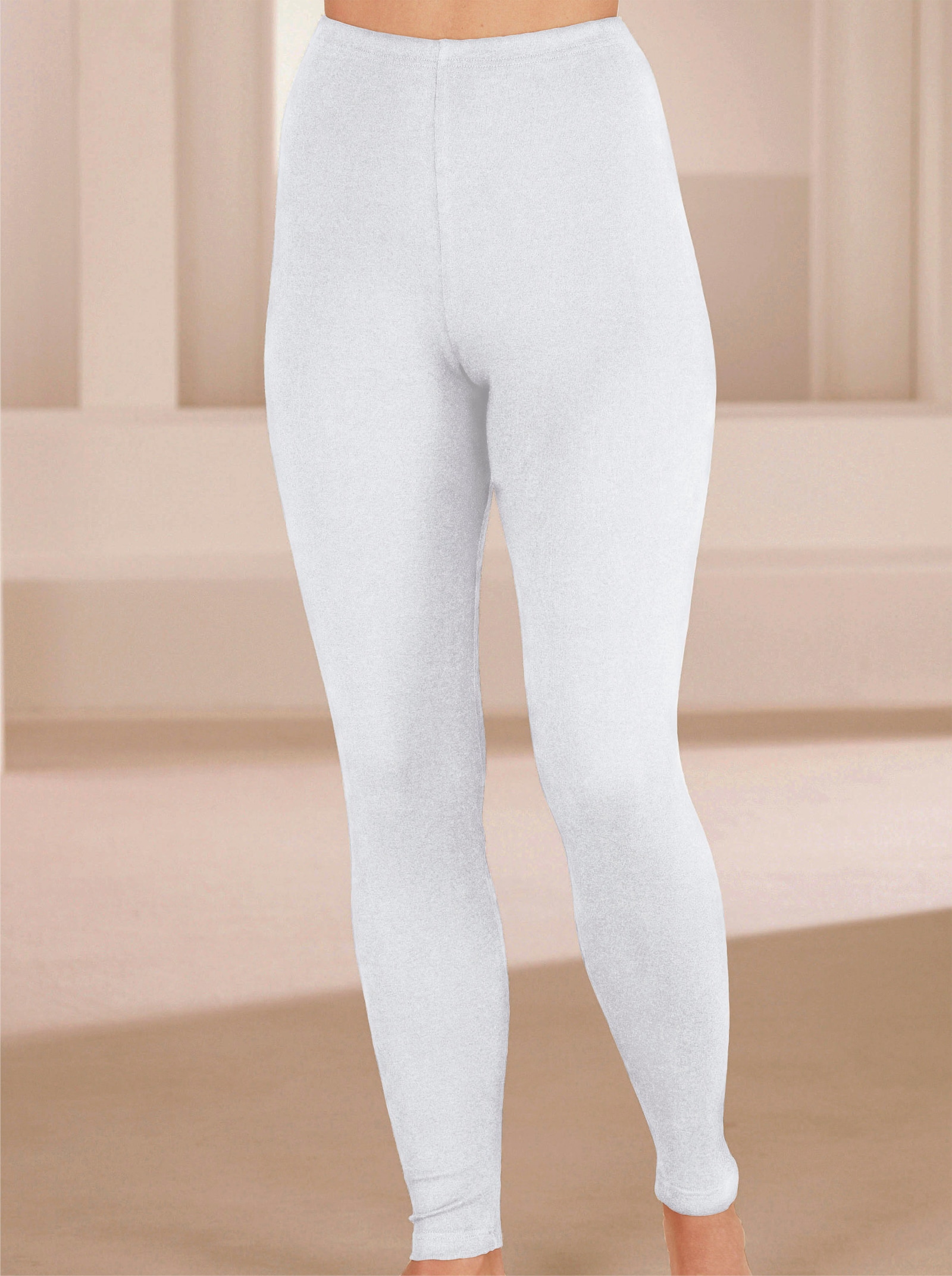 wäschepur Lange Unterhose mit auswechselbarem Gummizug - weiß