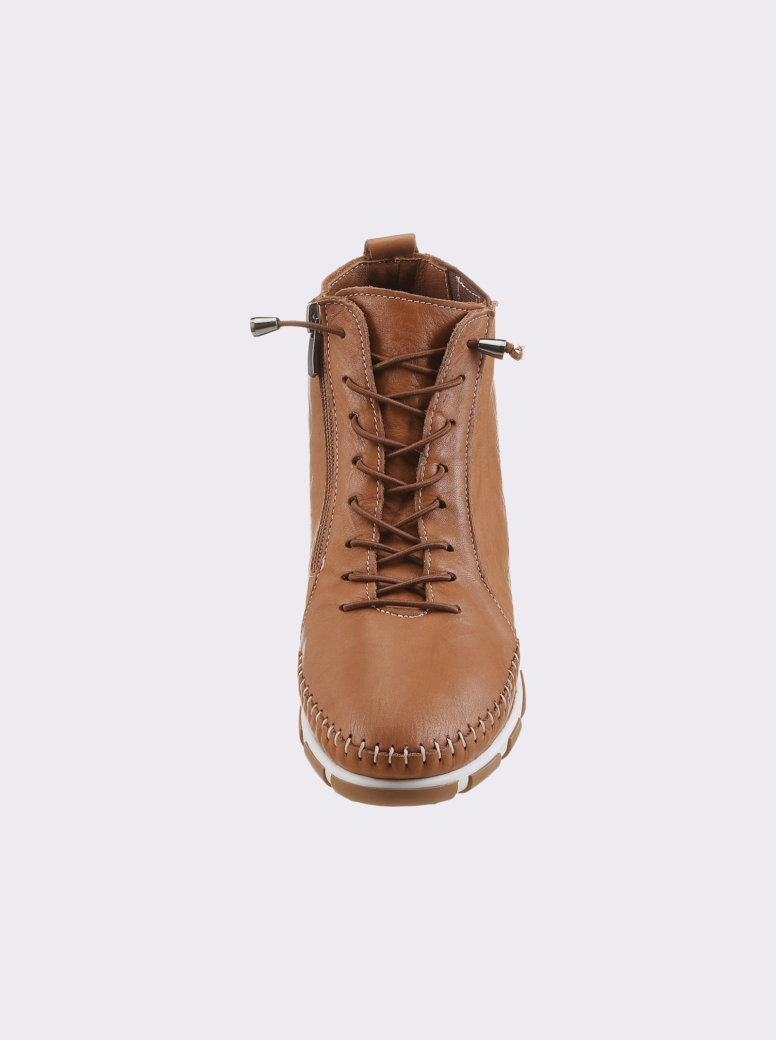 Gemini Stiefelette mit elastischen Schnürsenkeln - cognac