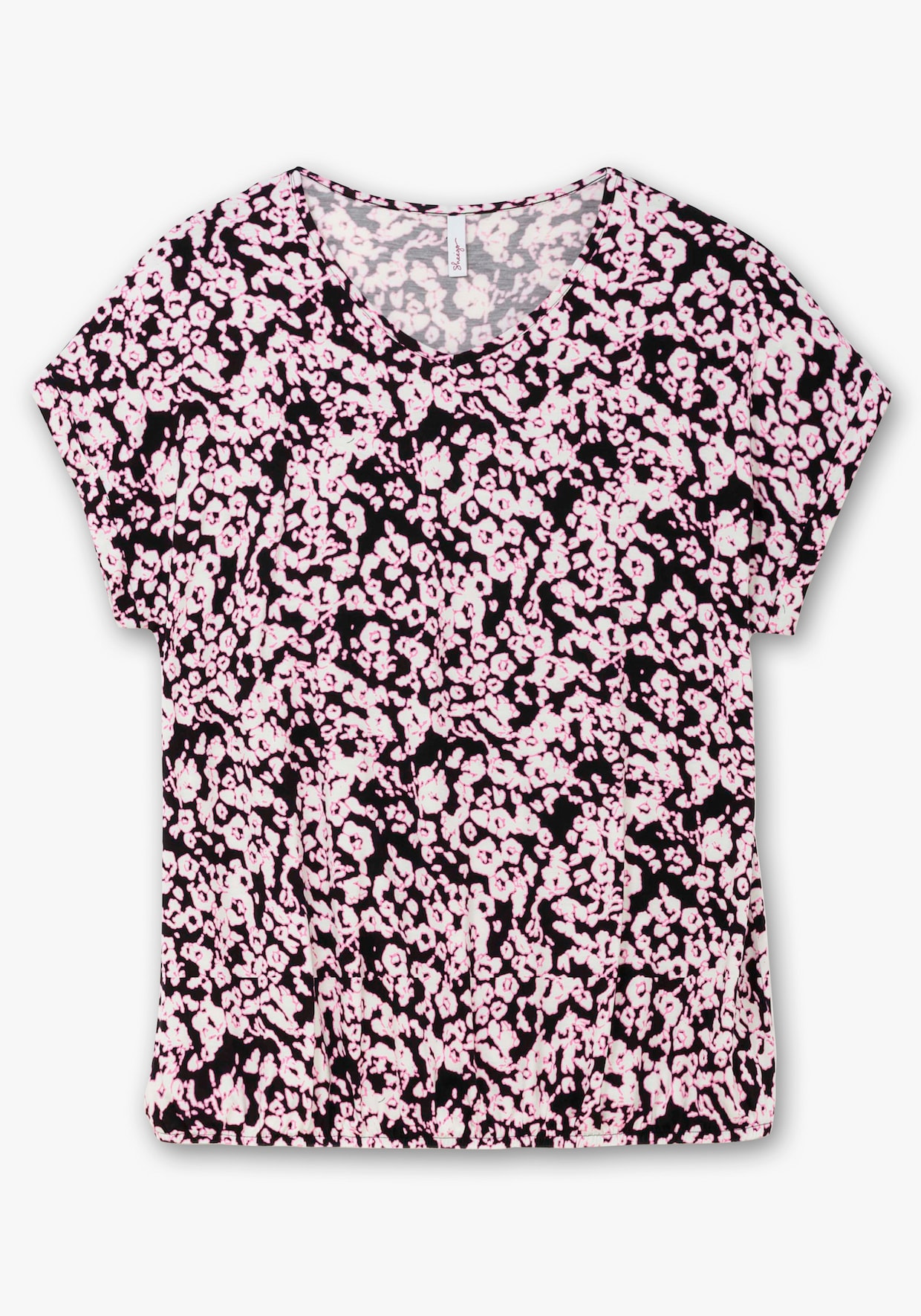 sheego T-Shirt - schwarz-champagner-gemustert
