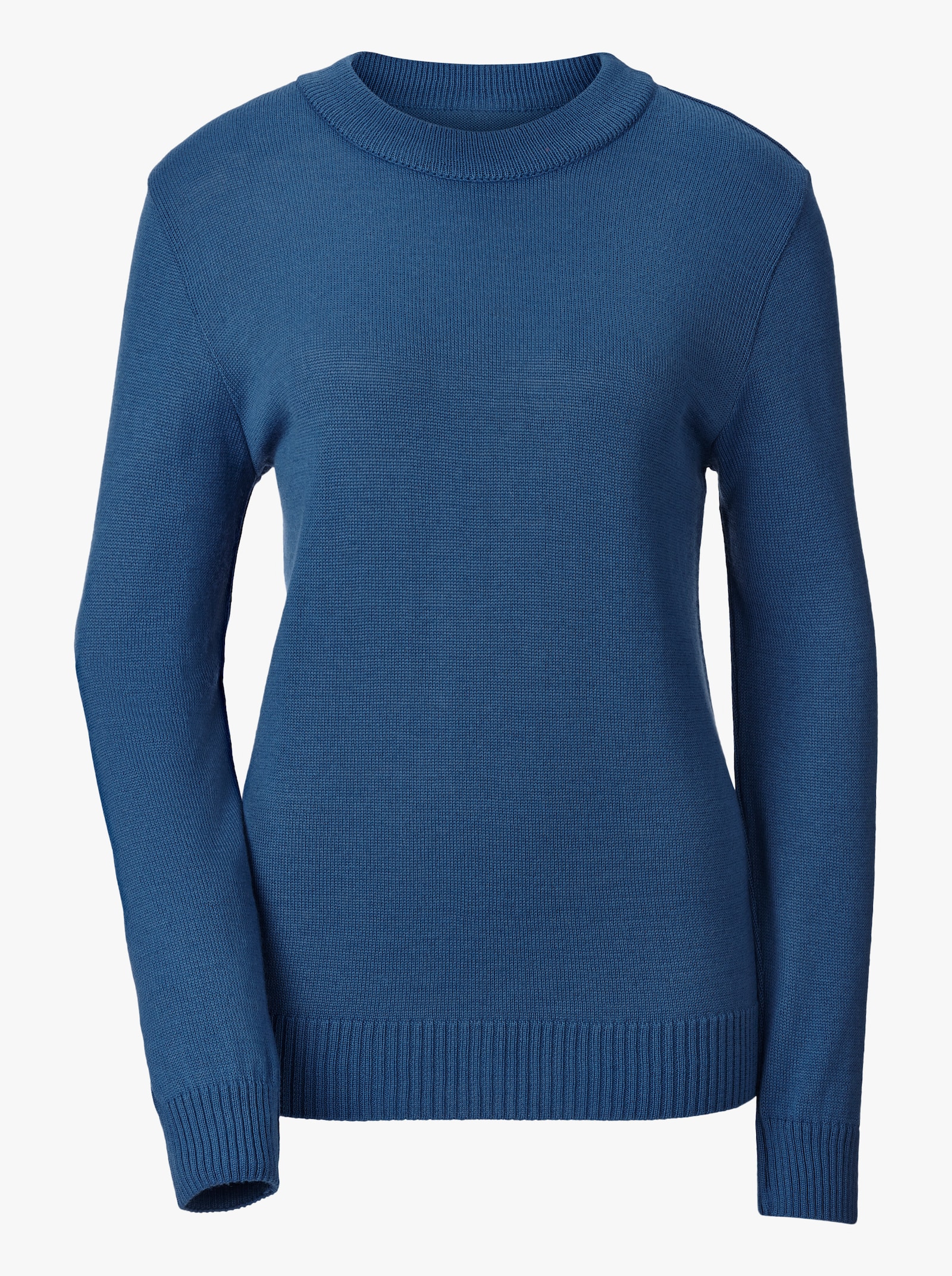 Pullover met opstaande kraag van fijntricot - kobaltblauw