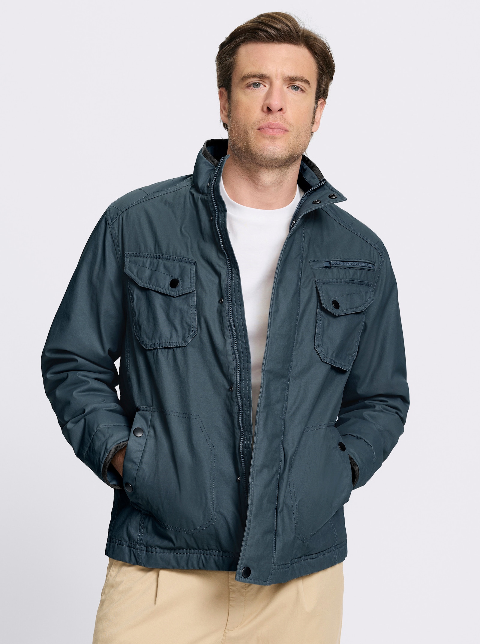 Marco Donati Jacke mit 7 Taschen, winterwarm wattiert - dunkelblau