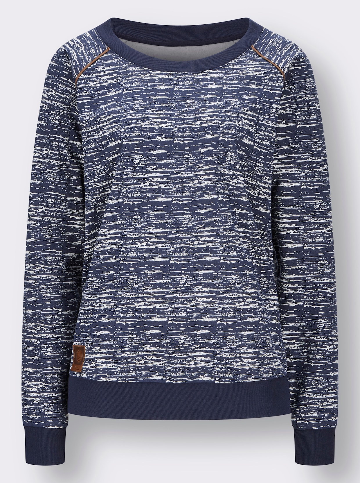 Sweatshirt - marine-ecru-bedruckt