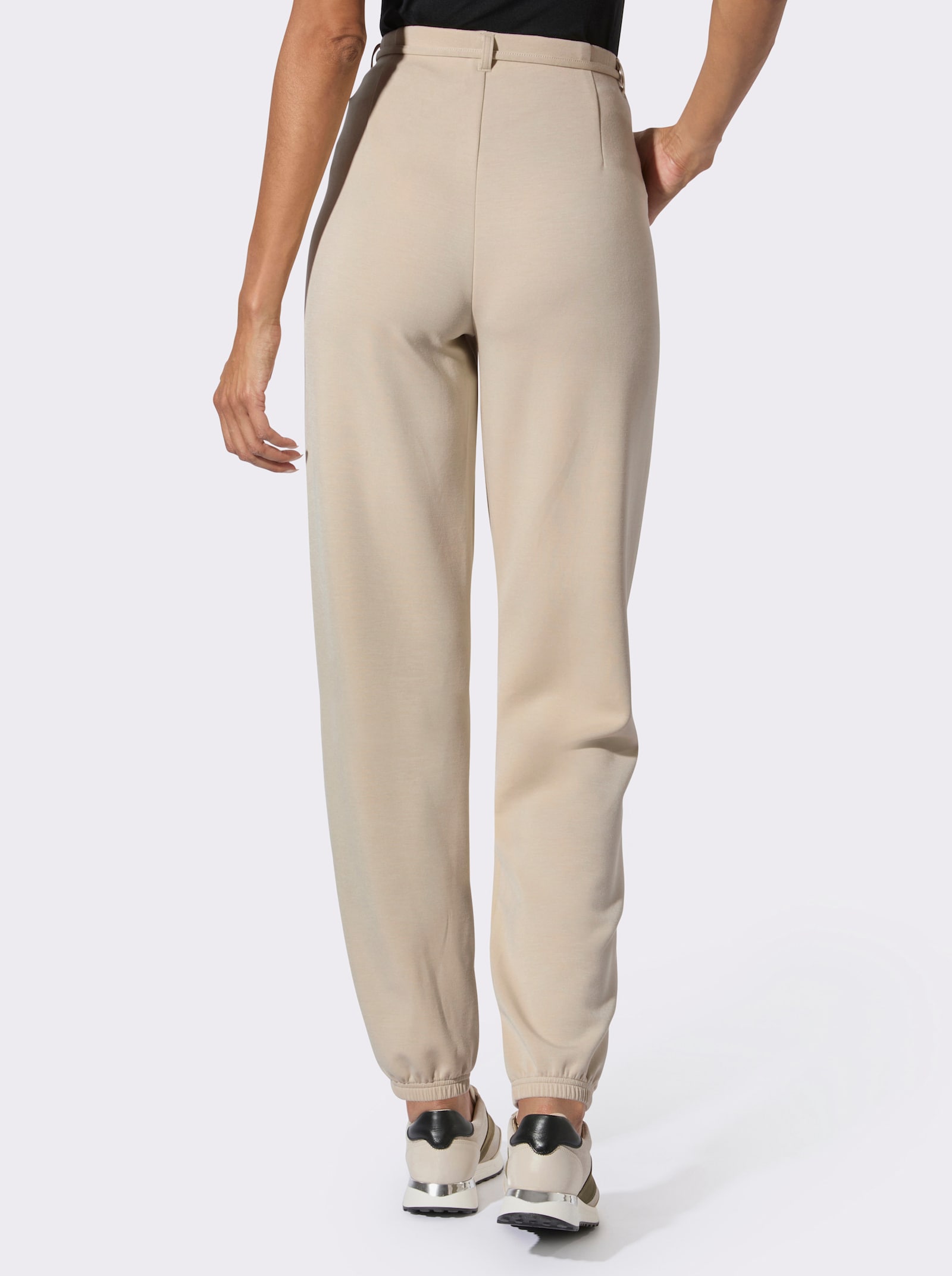 Jerseyhose mit Bündchen am Bein - sand