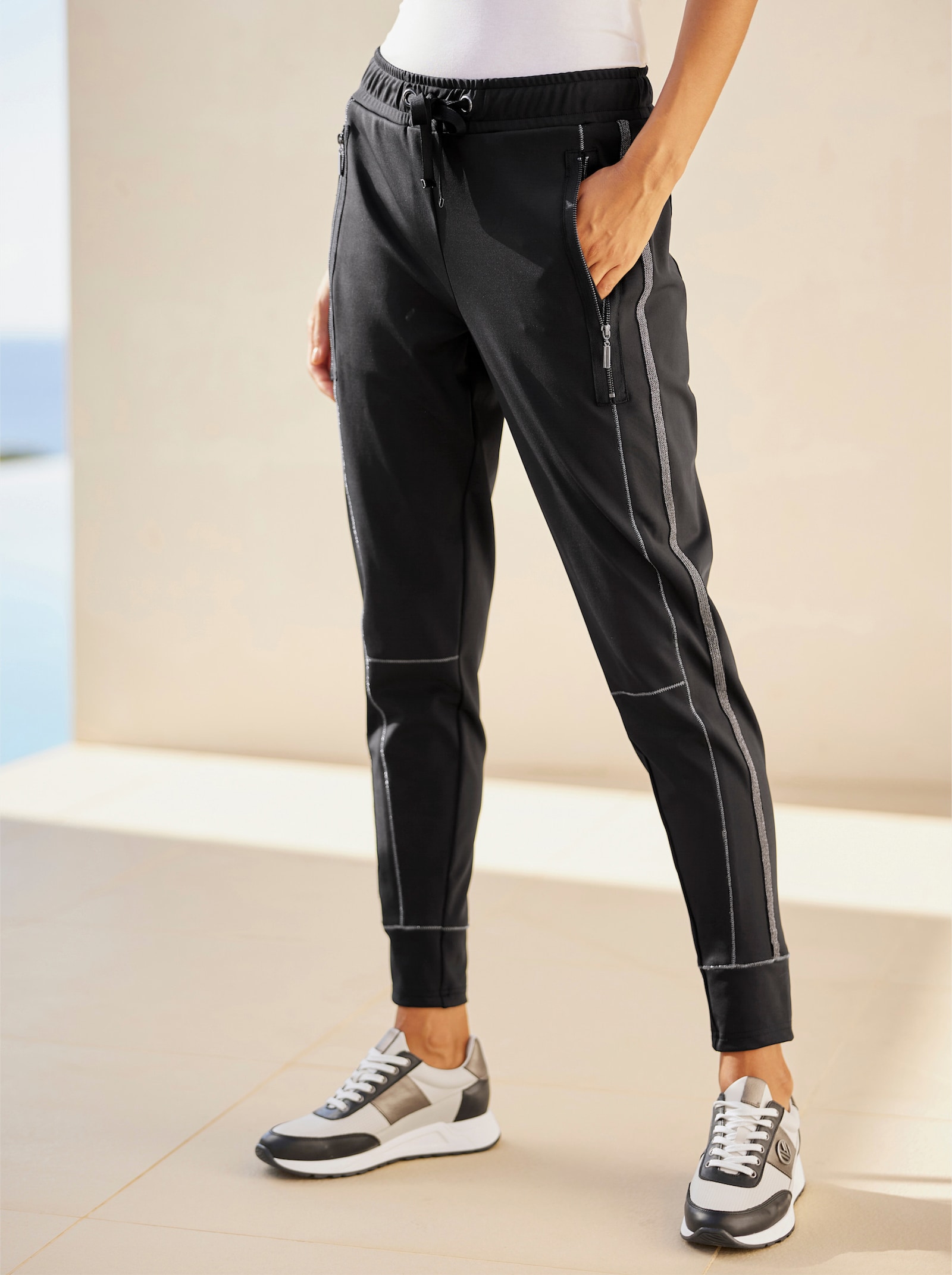 heine Sneaker - schwarz-ecru