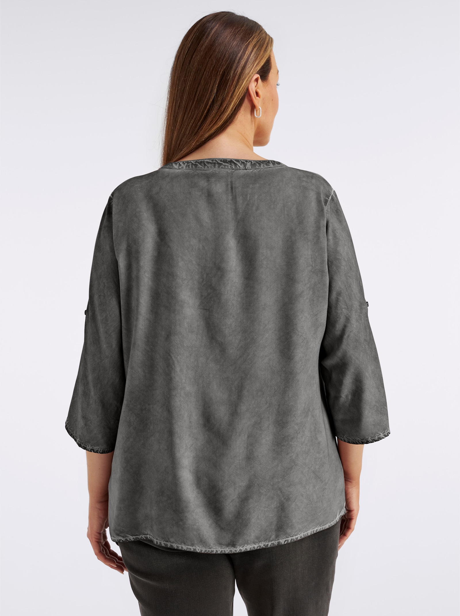 Tunika in oil dyed-Waschung - grau