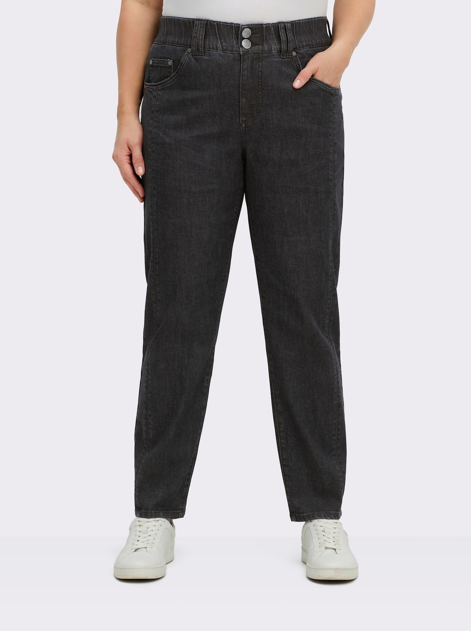 sheego Jeans in 5-Pocket-Form - black denim