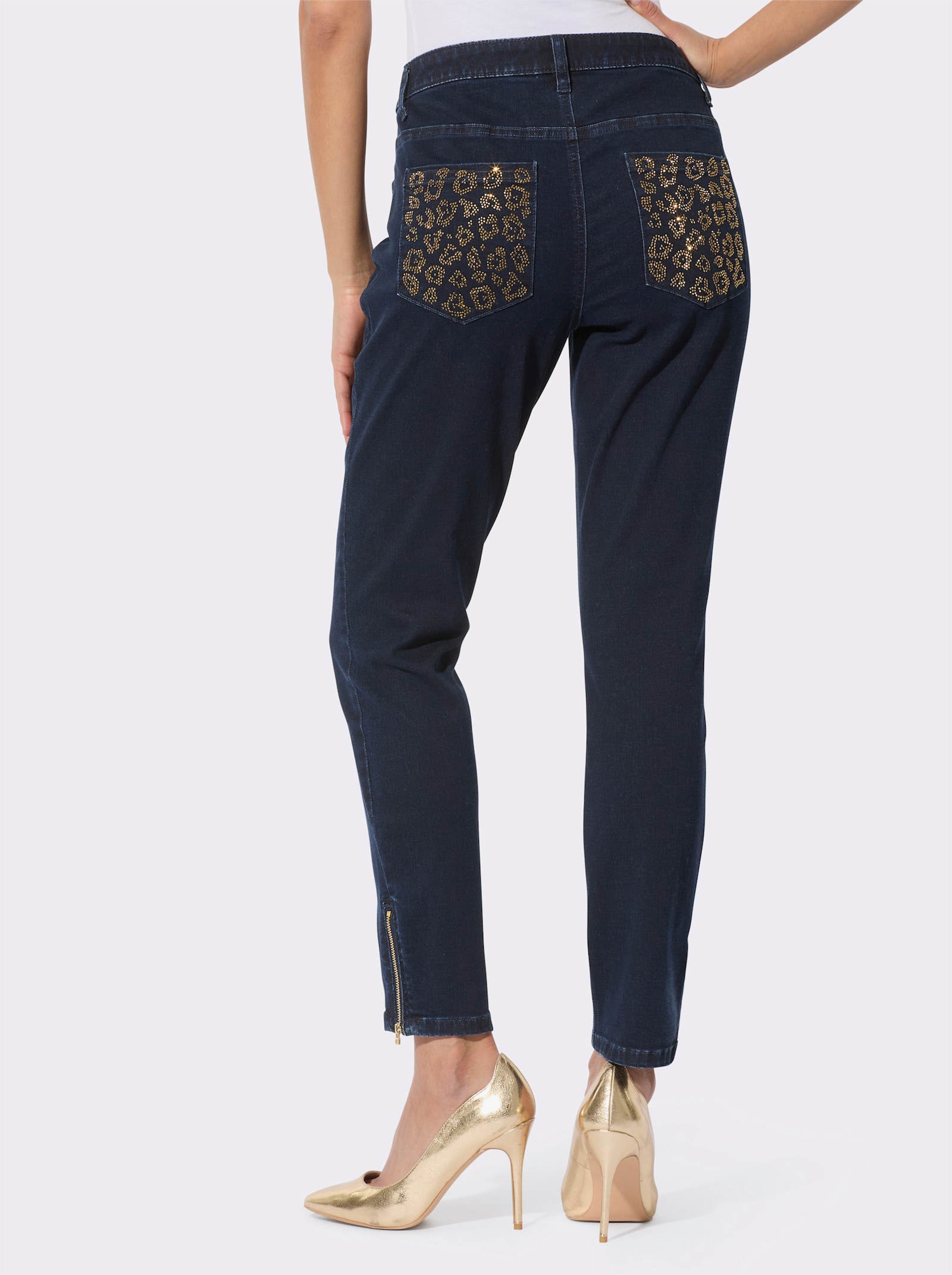 5-Pocket-Jeans im edlen Material-Mix - dark blue