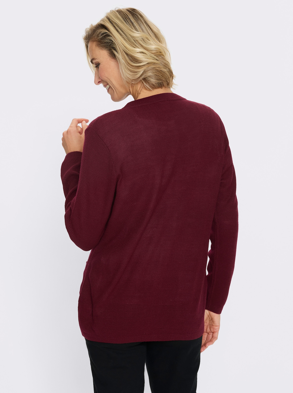 Vest met structuurpatroon - donkerrood