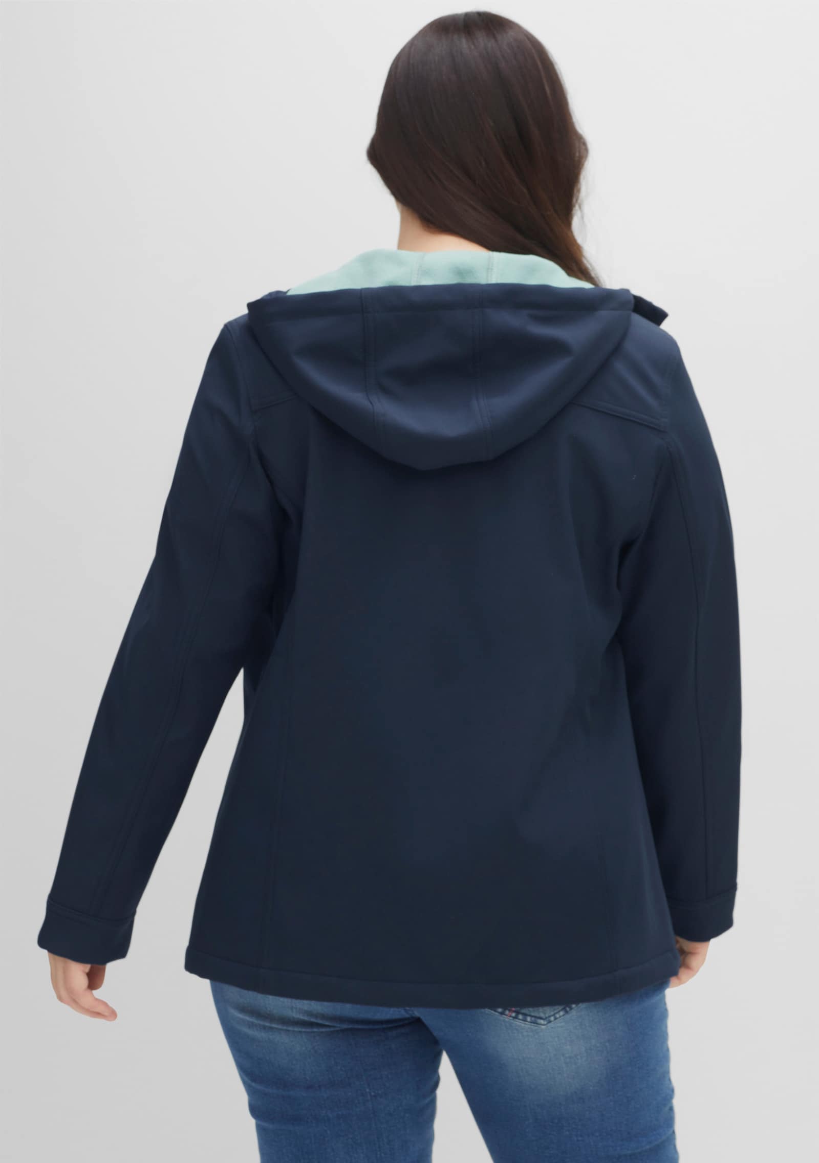 sheego Softshelljacke mit Fleece-Innenseite - nachtblau