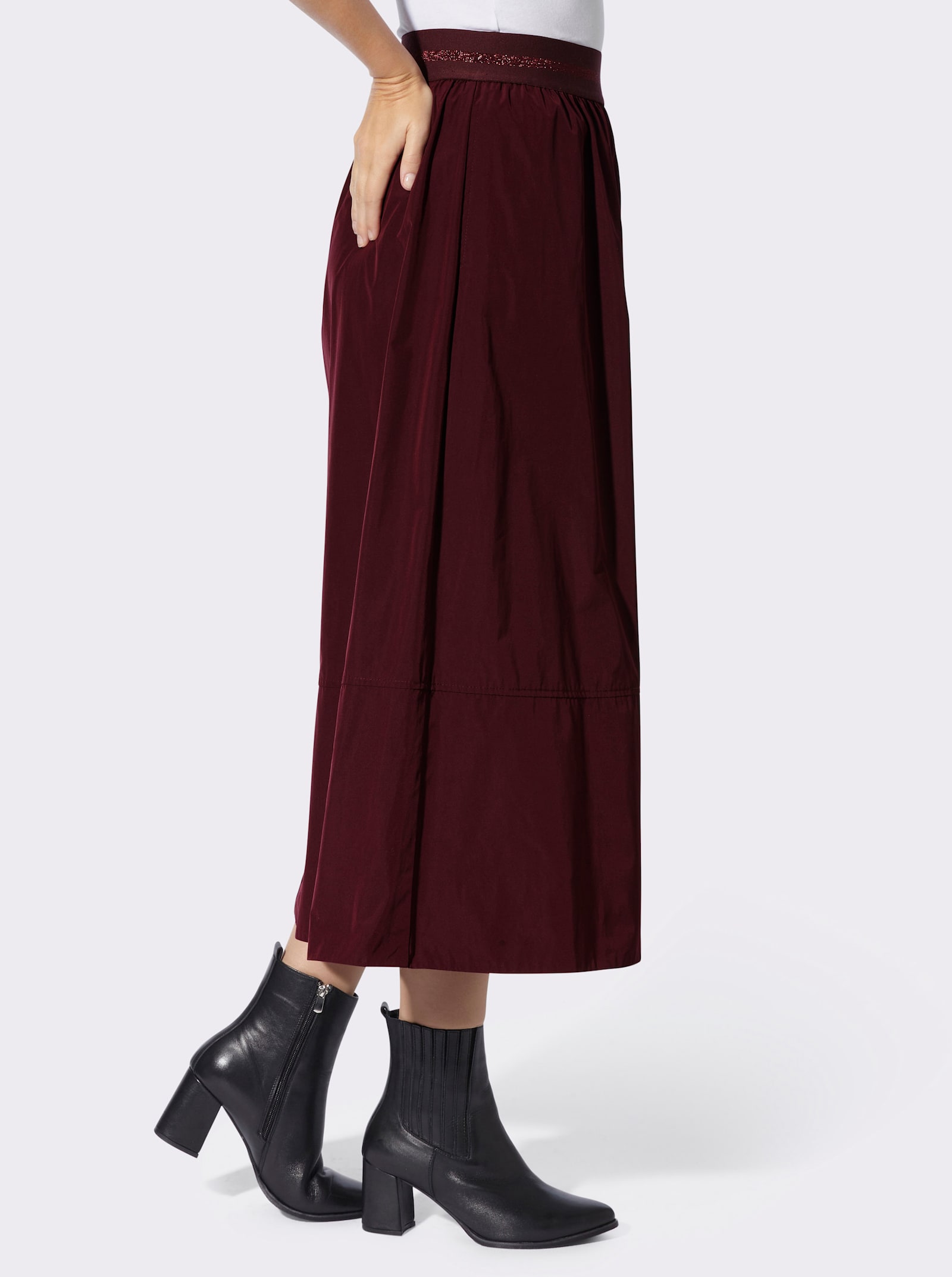 heine Comfortrok met zijzakken - bordeaux