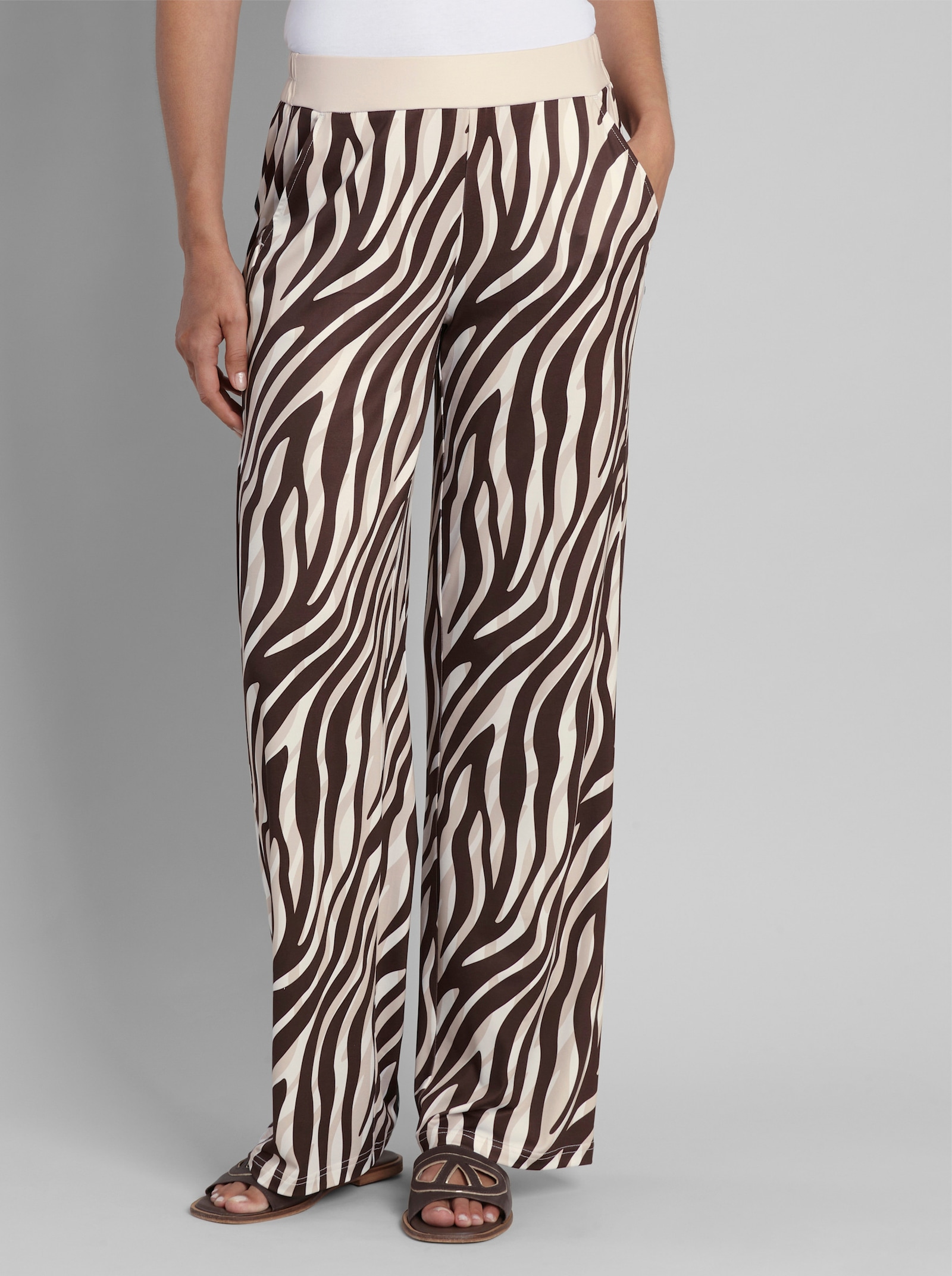 heine Druckhose mit Animal-Dessin - elfenbein-schoko-bedruckt