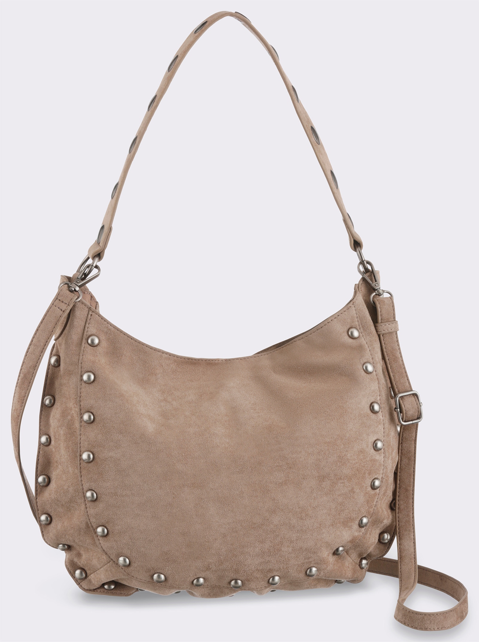 heine Handtasche mit Ziernieten - taupe