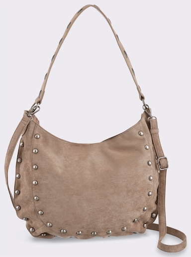 heine Handtasche mit Ziernieten - taupe